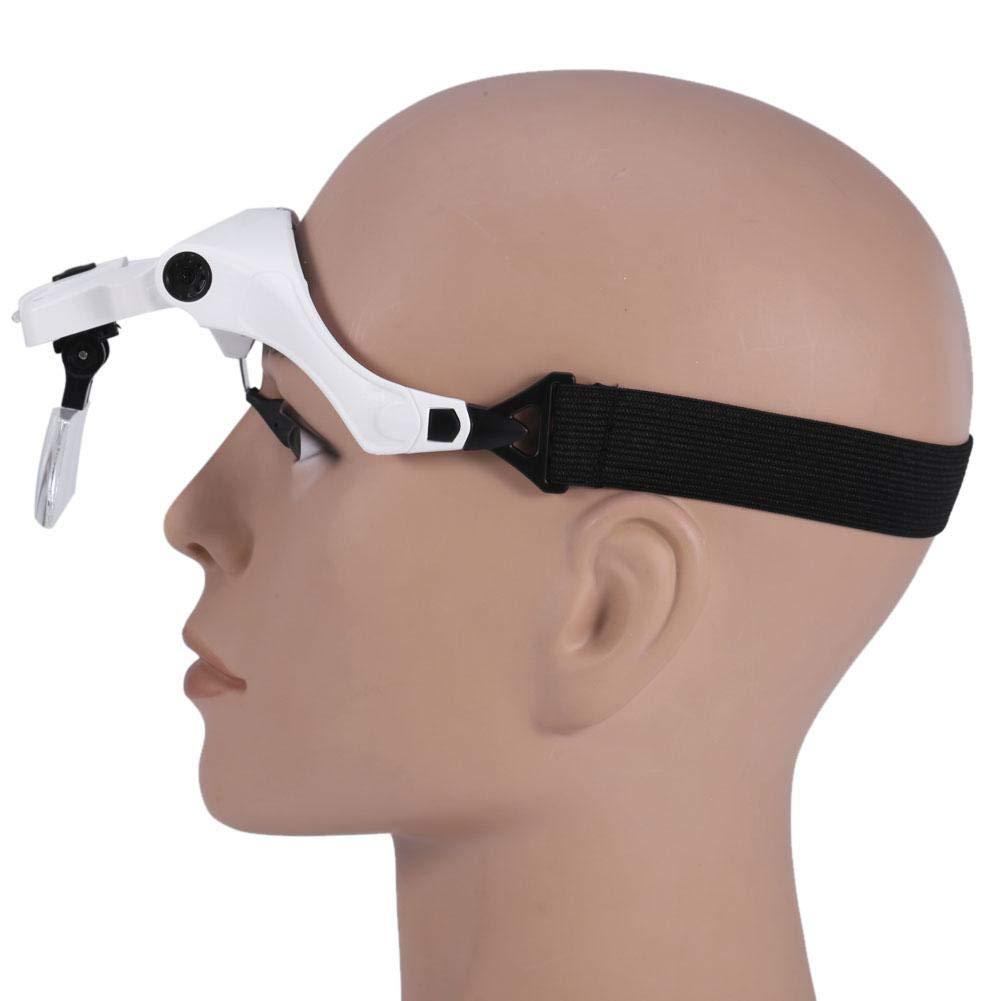 Asixx Asixx Head Worn Lighted Magnifying Glasses or 5 Lens Headset Magnifier, Head Magnifier Suitable for Eyelash Extension and Other Exquisite Products Inspection