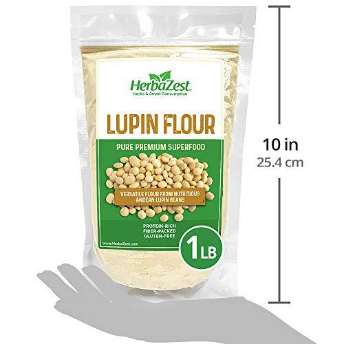 HerbaZest HerbaZest Andean Lupin Flour - Versatile & Nutritious - Vegan Protein & Gluten Free - 16oz (454g) - Perfect for Smoothies, Baked & Non-Baked Goods, Yogurt & Cereal, Savory Dishes, and More!