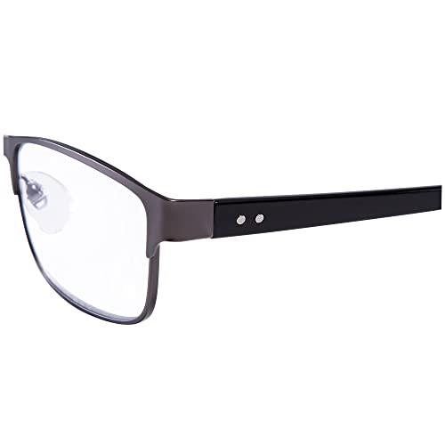 EYEGUARD EYEGUARD Readers Metal Deluxe Rectangular Reading Glasses for Men 1.00