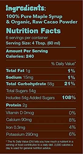 Tree Juice Maple Syrup Tree Juice Chocolate Maple Syrup | 100% Pure Grade A Maple Syrup | All Natural, Non GMO, Vegan, Gluten Free, Vegetarian, Paleo | 12 Ounce Bottle