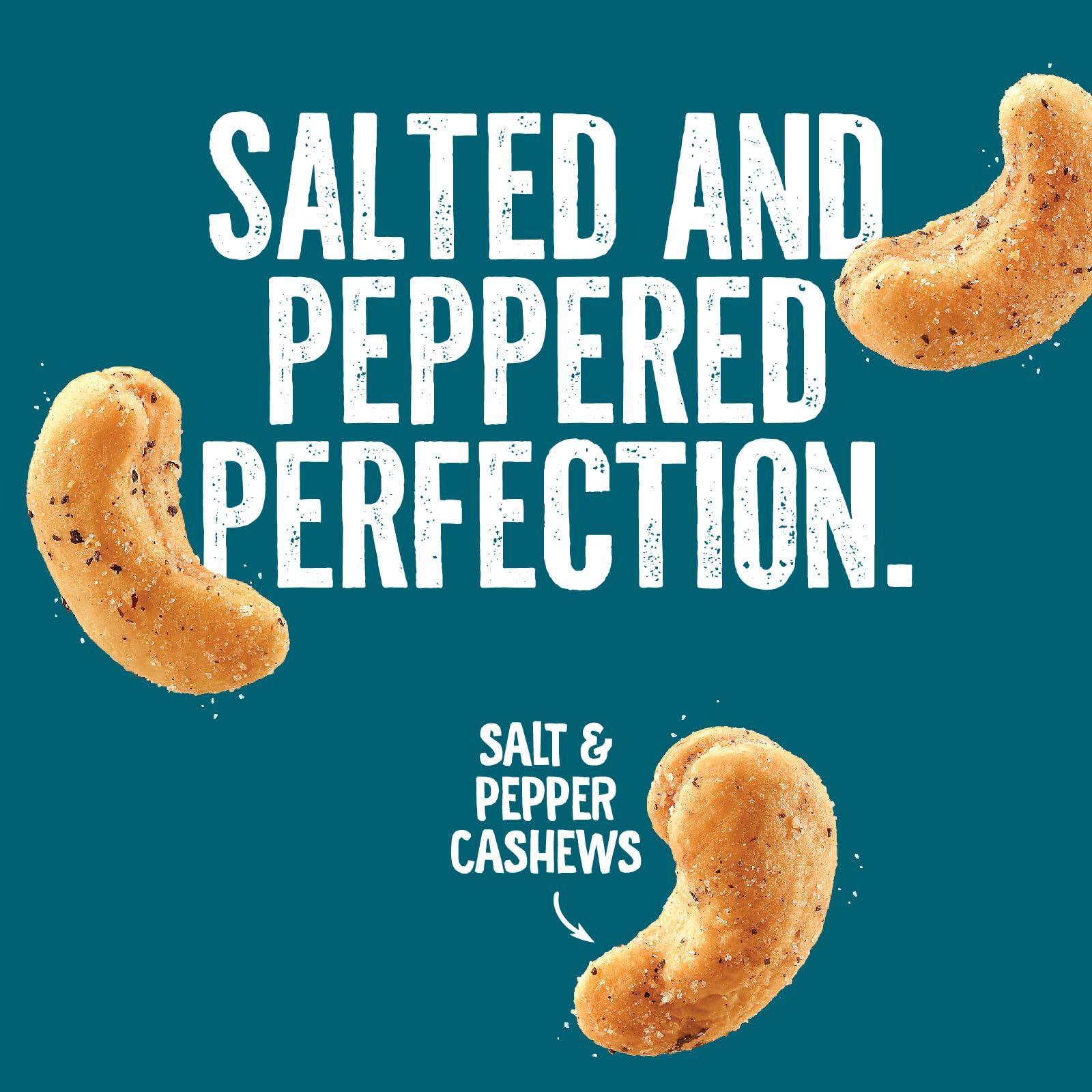 Emerald Emerald Nuts Salt and Pepper Seasoned Cashews (1-Pack), 5oz Resealable Bag, Kosher Certified, Non-GMO, Contains No Artificial Preservatives, Flavors or Synthetic Colors