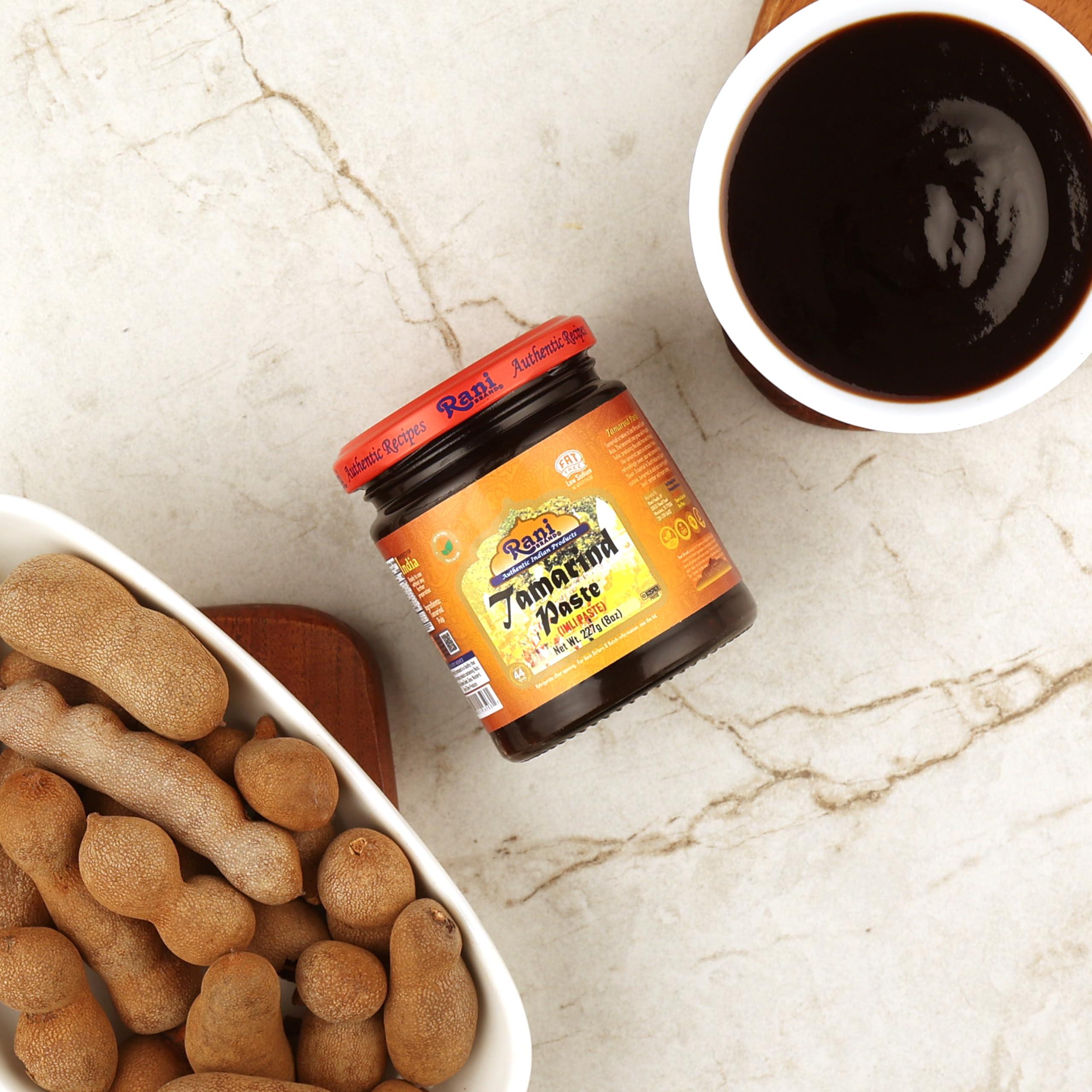 Rani Brand Authentic Indian Products Rani Tamarind Paste Puree (Imli) 8oz (227g) Glass Jar, No added sugar ~ All Natural | Vegan | Gluten Free | No Colors | NON-GMO | Kosher | Indian Origin