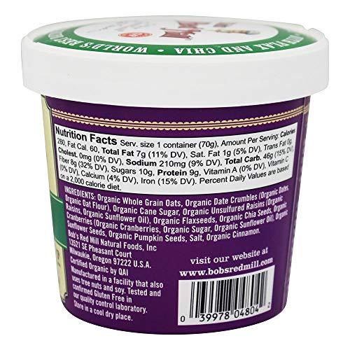 Bob's Red Mill BOB'S RED MILL, OATMEAL, OG2, CUP, FRT&SD, GF, Pack of 12, Size 2.47 OZ - No Artificial Ingredients Gluten Free 95%+ Organic