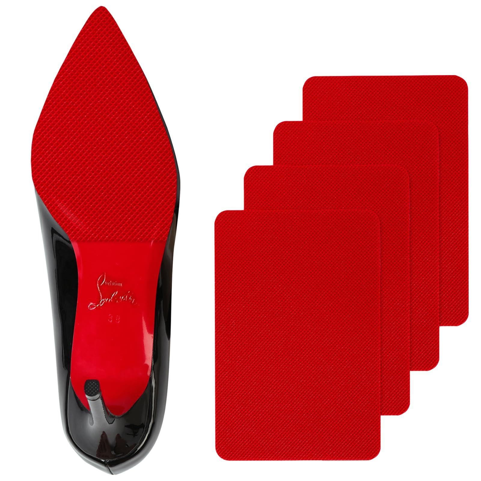 Ashoesert Ashoesert Red Bottoms Sole Protector,Shoe Sole Protector for Christian Louboutin High Heels, Anti Slip Shoe Grips Pads Compatible with Louboutin Shoes -2 Pairs6.0\"4.0\",Red
