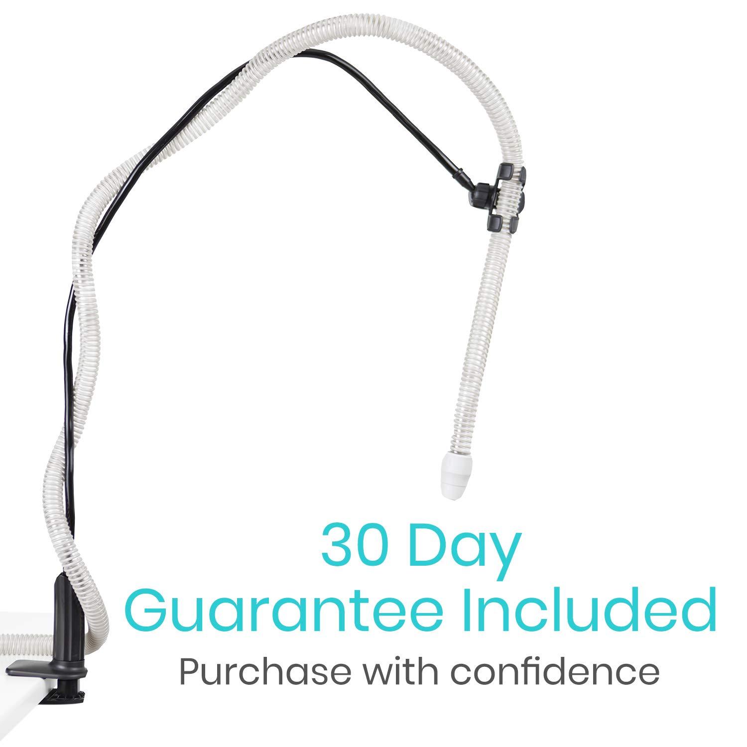 Vive Vive CPAP Hose Holder for Bed - CPAP Hose Hanger with Clamp - CPAP Stand Tubing Holding Accessories Prevent Tube Leakage and Tangle - BiPAP, C-Pap Mask, Sleep Apnea Hose Lift Clamp Height Adjustable