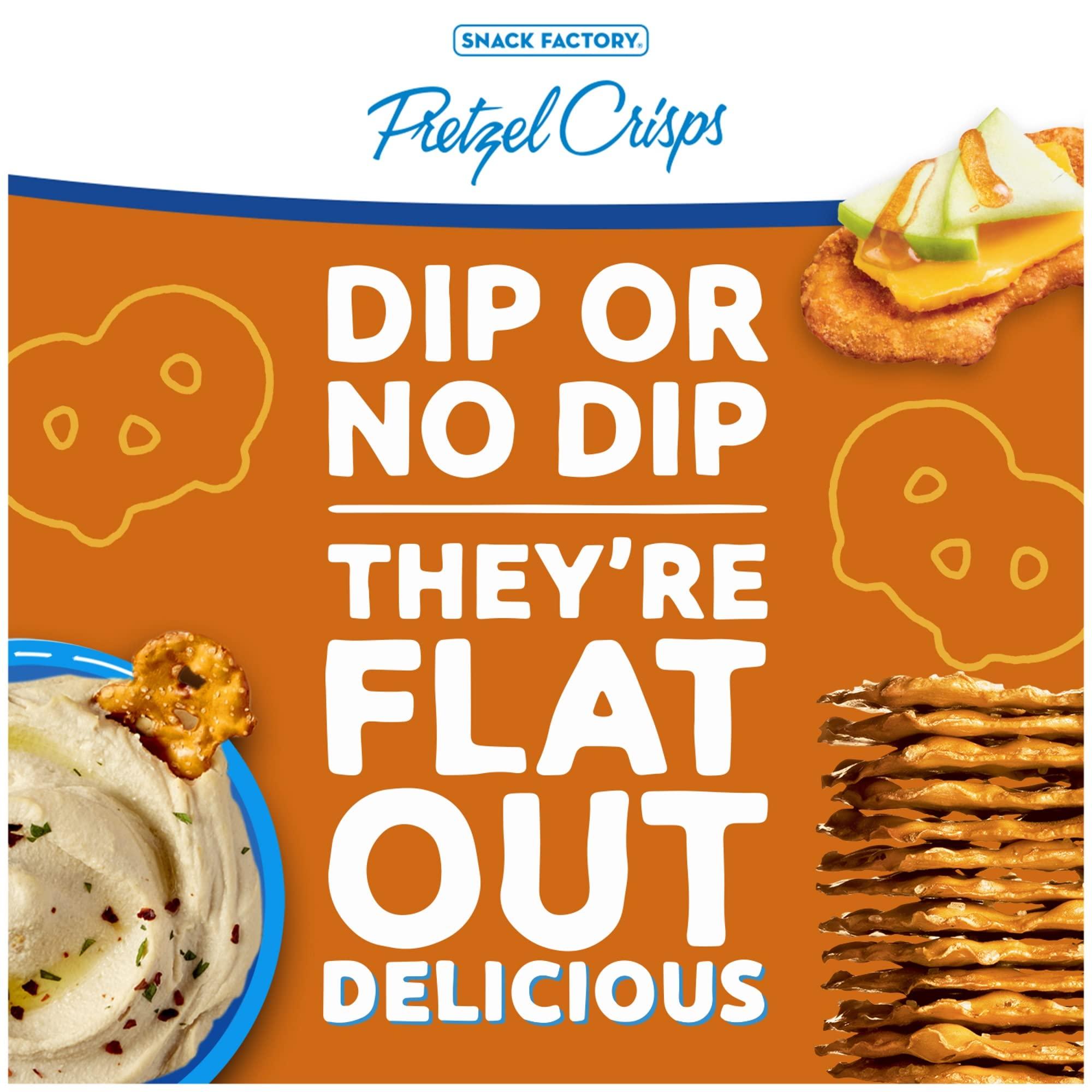 Snack Factory Snack Factory Pretzel Crisps, Cheddar Cheese, 7.2 Oz (Pack of 12)