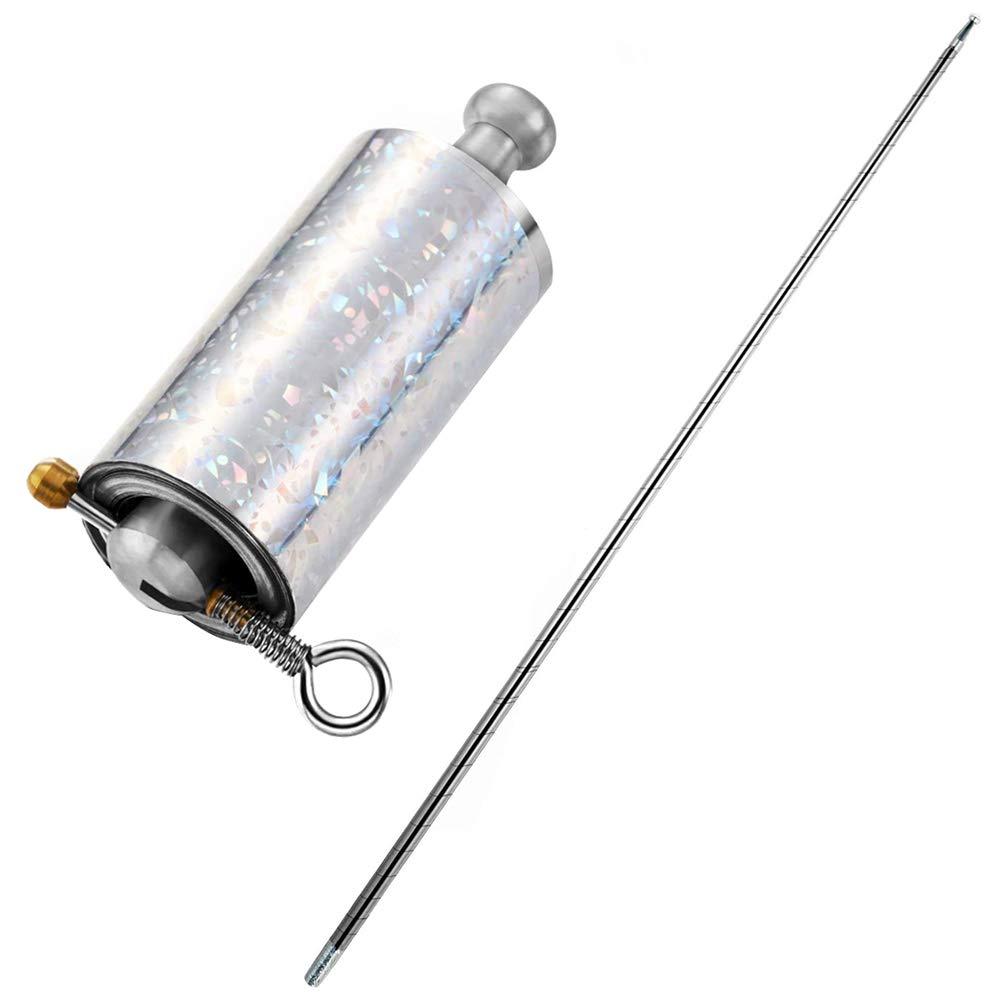 Surakey Pocket Staff Magic Telescopic Stick | Elevated Staff Stick I Collapsible Retractable Expandable Bow Extendable Portable Expanding Metal Cane Pop Out Wands (130cm Silver)