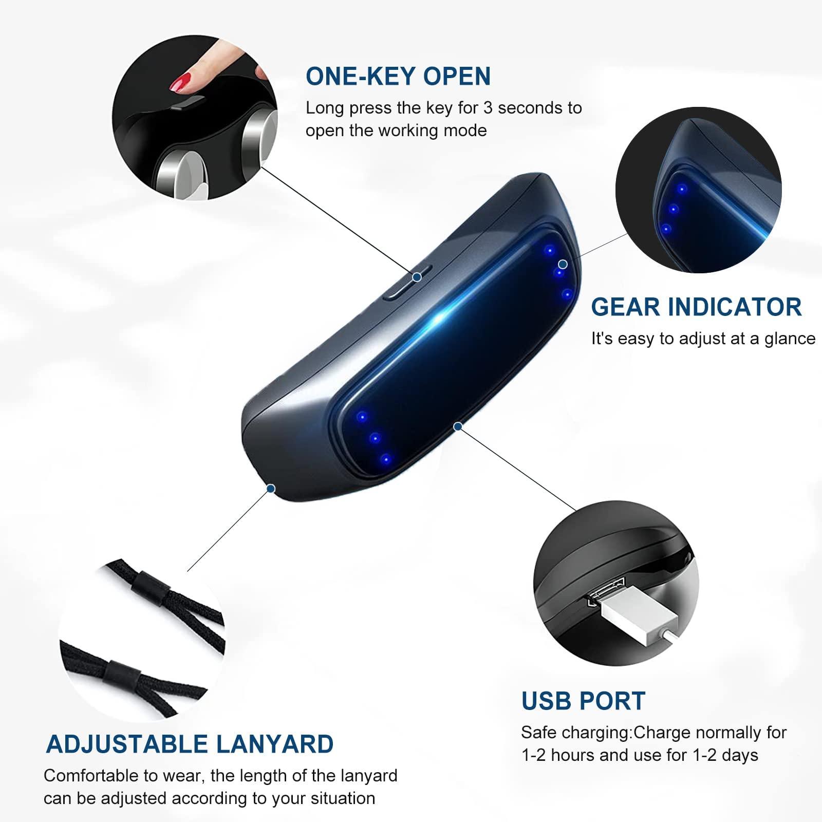 EKIDAZ Anti Snoring Devices for Women & Men, Intelligent Electronic Snoring Ventilator, Wearable Anti-Snoring Chin Massager for Improve Sleep, Comfortable Earhook Sleep Snore Stopper