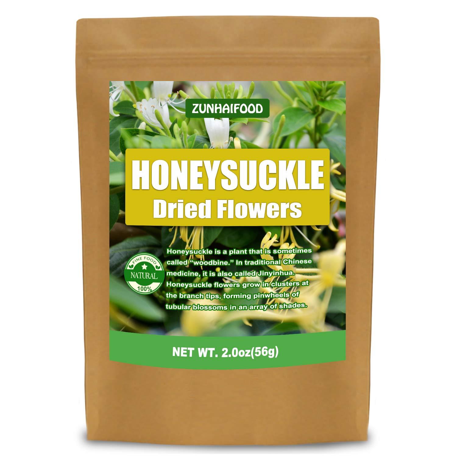 Zunhai Food Premium Honeysuckle Flower Tea, 100% Natural Honeysuckle(Lonicera Japonica) Herbs, 2.0oz