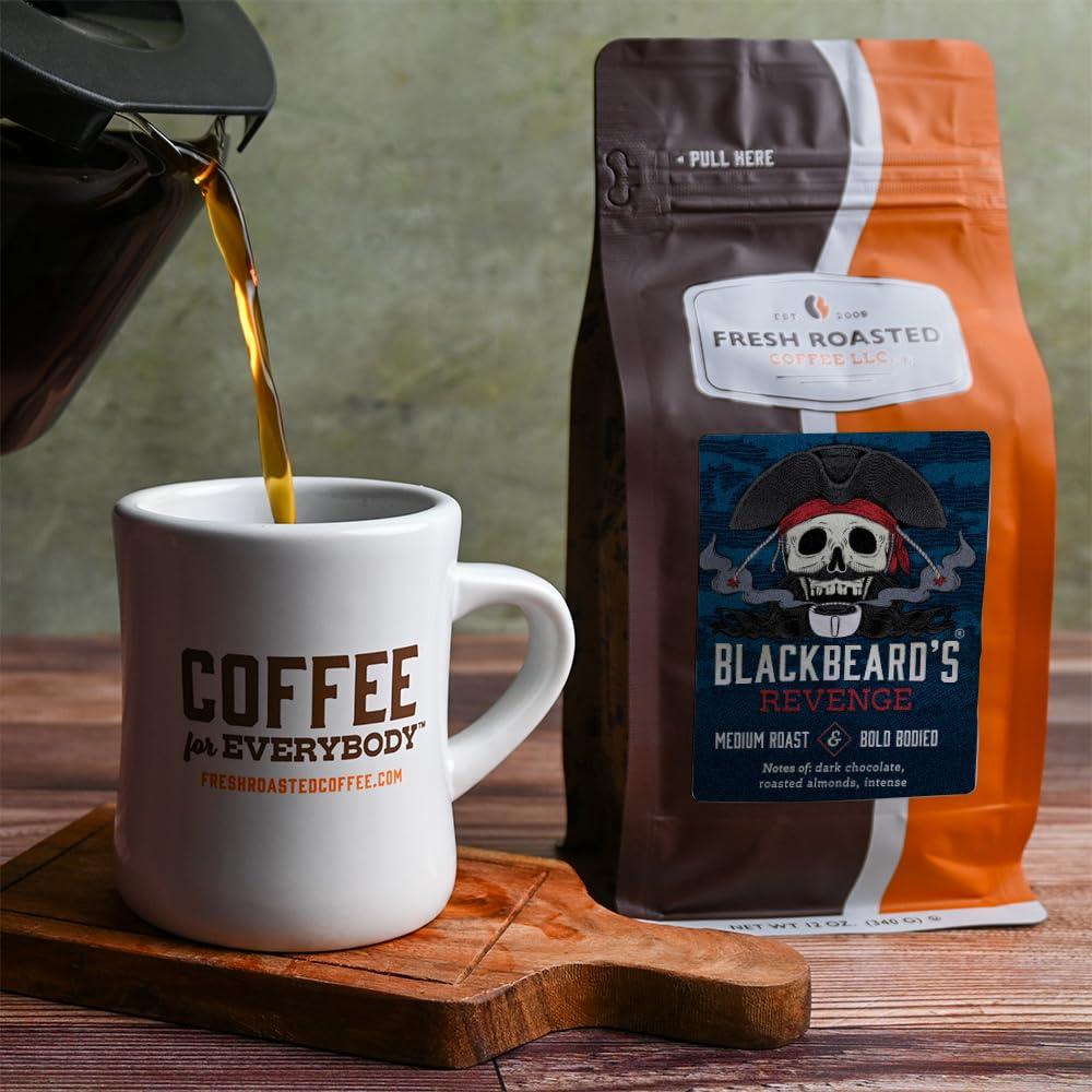 Fresh Roasted Coffee Fresh Roasted Coffee, Blackbeard's Revenge, 12 oz, Medium Roast, Kosher, Ground
