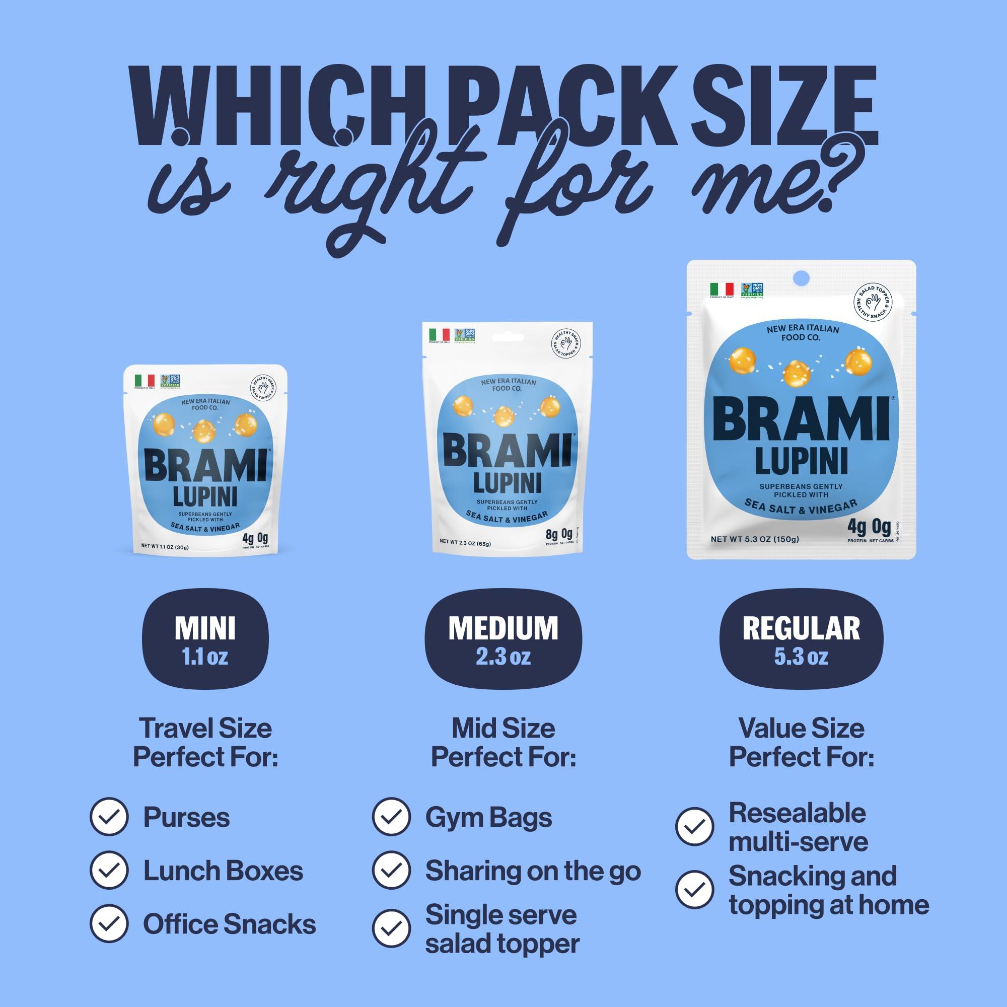 BRAMI Brami Lupini Beans Snack, Mediterranean Medley | 7g Plant Protein, 0g Net Carbs | Vegan, Vegetarian, Keto, Plant Based, Mediterranean Diet | 1.1 Ounce (Pack of 8)