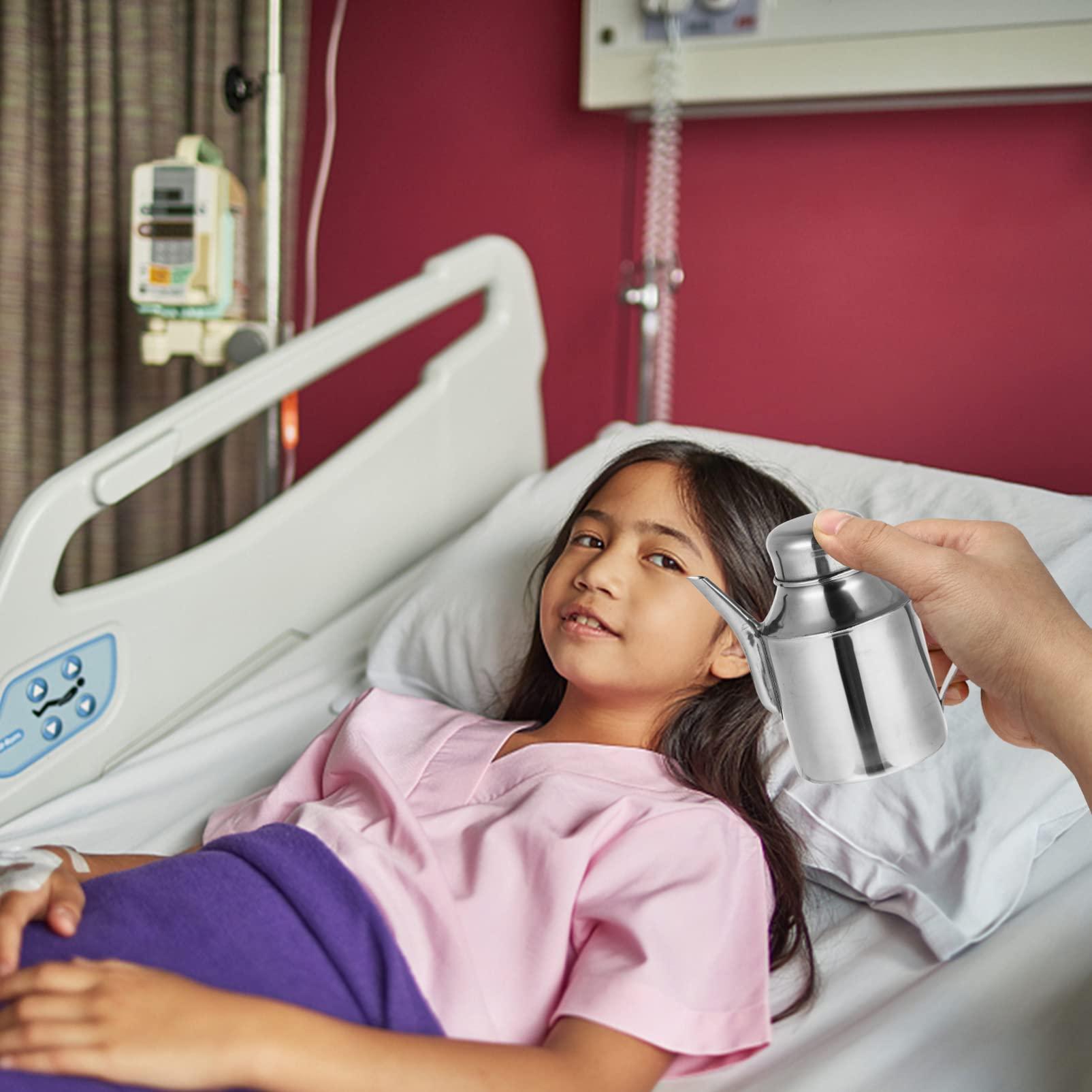 EXCEART EXCEART Neti Pot Stainless Steel Washing Pot with Handle Eyewash Cup Personal Medical Tool Sinus Remover for Sinus Congestion and Nasal Cleansing