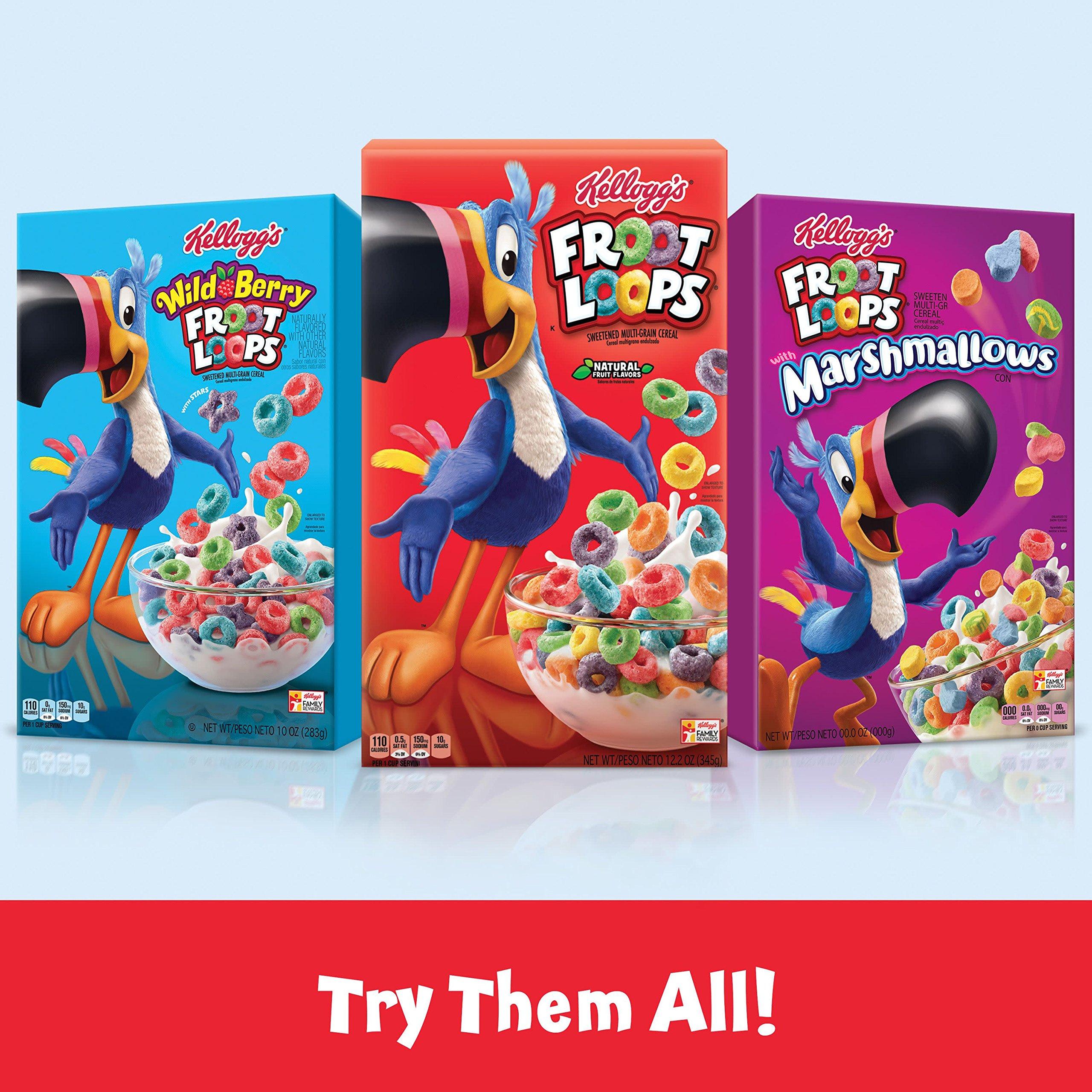 Froot Loops Kellogg’s Froot Loops Breakfast Cereal with Fruity Shaped Marshmallows, Low Fat, 12.6 oz Box