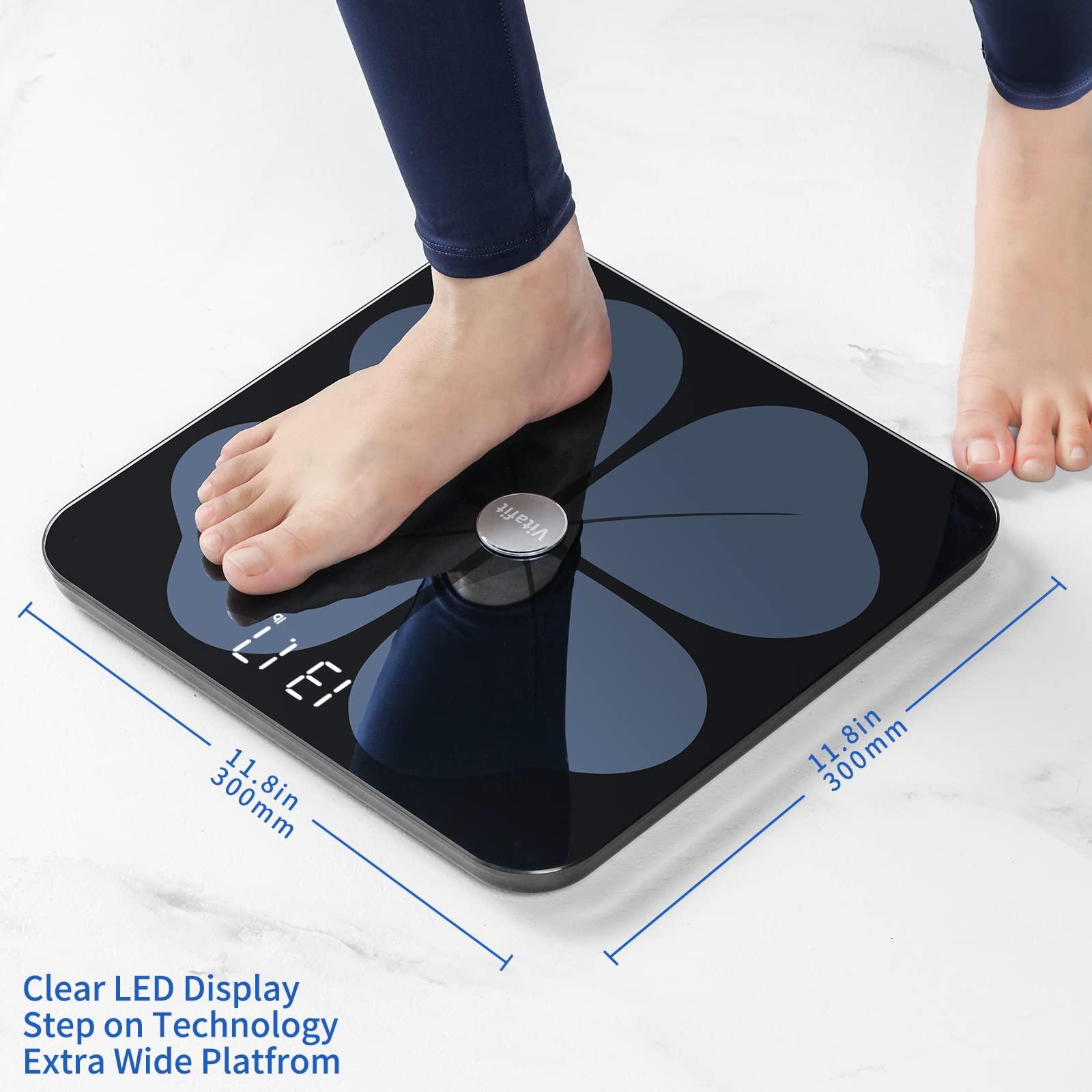 Vitafit Vitafit Smart Body Fat Weight Scale for Body Composition Monitors, Weighing Professional Since 2001, Digital Wireless Bathroom Scale for BMI Fat Water Muscle with App,400lb, Black