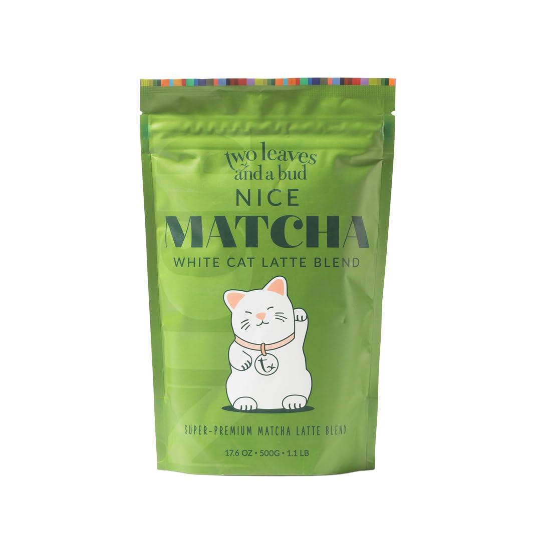 Two Leaves and a Bud Two Leaves and a Bud Nice Matcha Sweetened Latte Blend, Japanese Matcha Latte Powder, Matcha Green Tea Powder, 1 Resealable Bag, 1.1lb (500g)