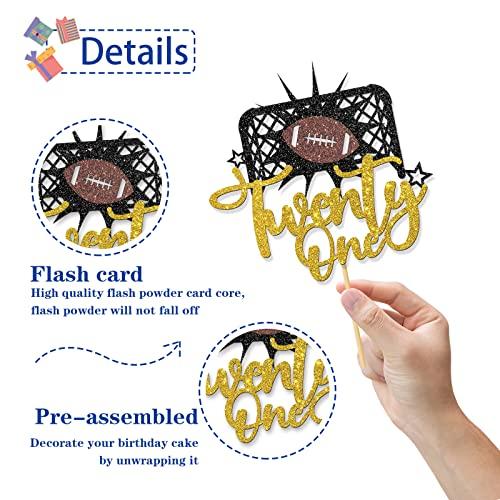 RoadSea RoadSea Football Happy 21st Birthday Cake Topper - Girl Boy 21 Years Old Birthday Cake Supplies - Sport Theme 21st Birthday Party Decorations - Twenty-one Sign