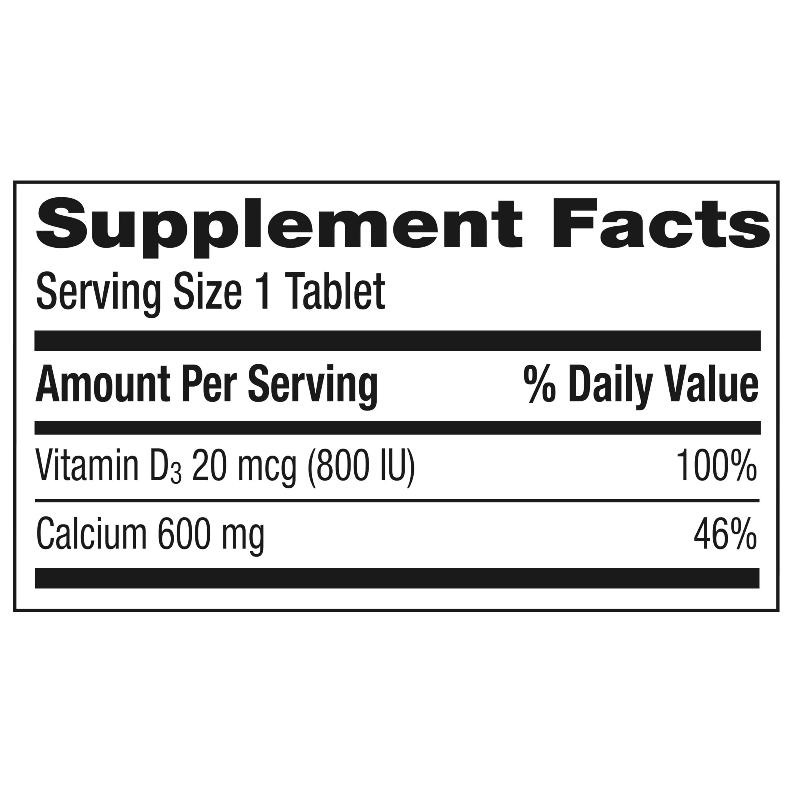 Caltrate Caltrate 600 Plus D3 Calcium and Vitamin D Supplement Tablets, Bone Health Supplements for Adults - 120 Count