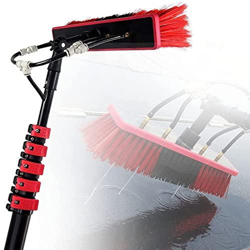 SHENUZ Water Fed Pole for Window & Solar Panel Telescopic Extension Pole Window Cleaning Kit with 4-Hole Water Fed Brush,29FT/9M