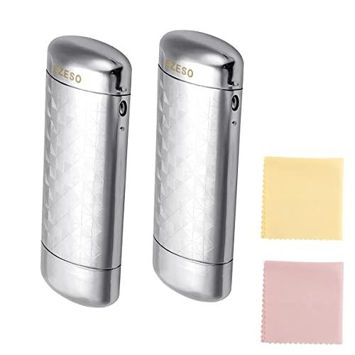 EZESO ESSENTIAL SKINCARE EZESO Glasses Case Spectacle Case Box Aluminum Lattice Nearsighted Eyeglass Case for Small Frame (2 pcs Lattice Silver)