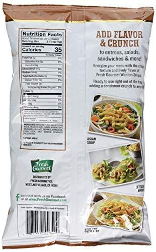 Fresh Gourmet Fresh Gourmet Authentic Wonton Strips Crunchy Snack and Salad Topper (16 Ounce (Pack of 2))