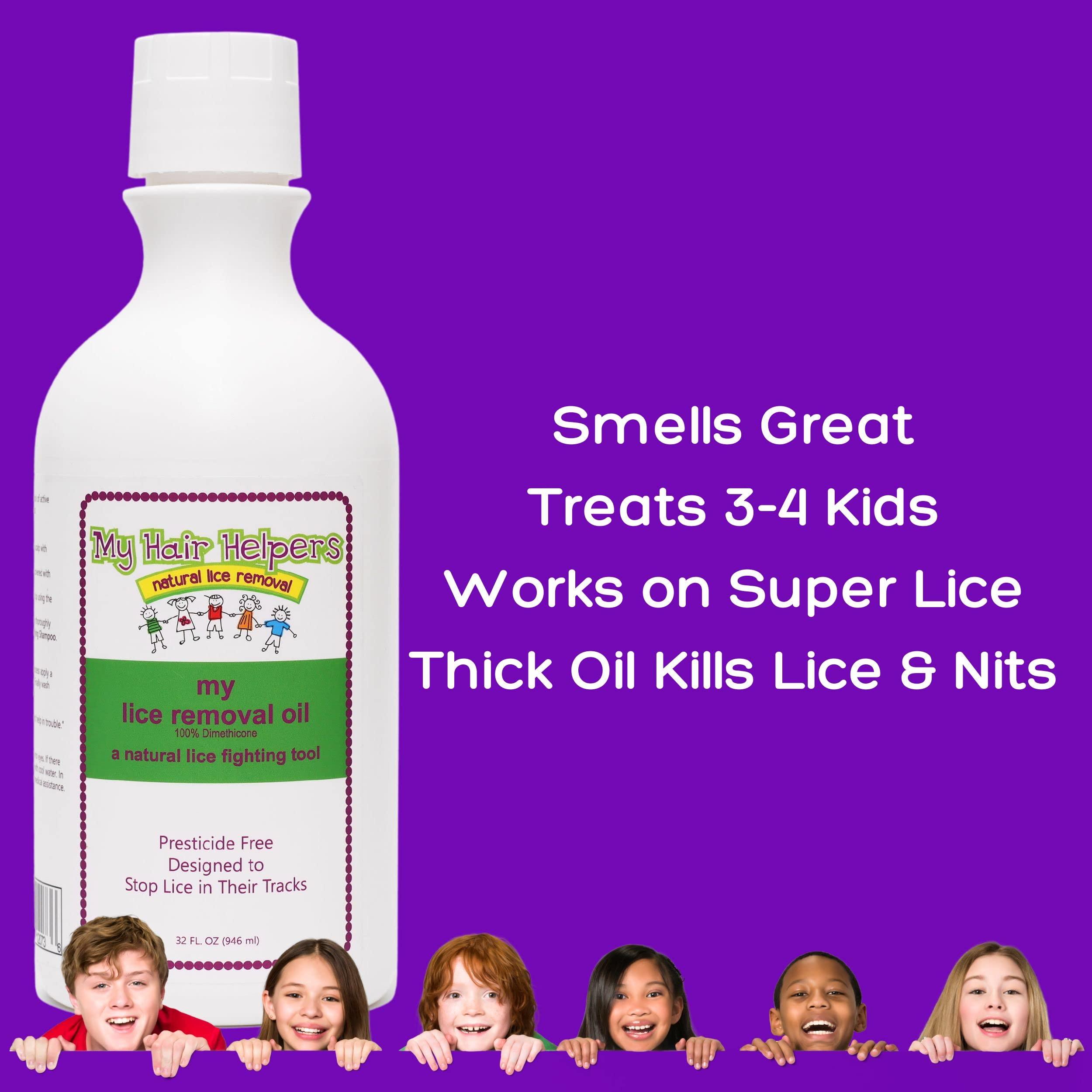 MY HAIR HELPERS NATURAL LICE REMOVAL My Hair Helpers Dimethicone Oil for Head Lice | Kid-Safe | Addresses Louse and Nits, 32 fl Ounces | for 3-5 People
