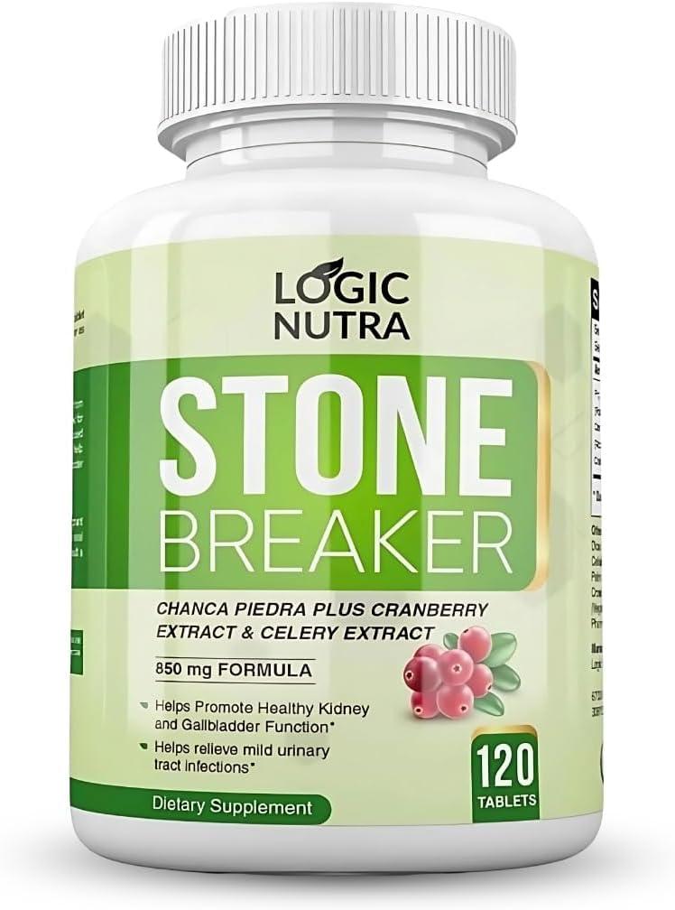 Logic Nutra Logic Nutra Chanca Piedra Kidney Stone Breaker 120 Tablets 800 mg - Maximum Strength for Gallbladder & Urinary Cleanse with Phyllantus Niruri, Celery Seed Extract & Cranberry Extract