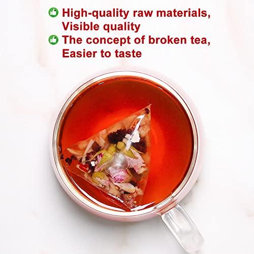 Plant Gift Plant Gift 50 Cups Mulberry Rose Tea Bag ( SANG SHEN MEI GUI CHA) 8.81oz (5g*50bags/250g) Poria cocos, Lily Natural Mixed Herbal Combination of Floral Tea
