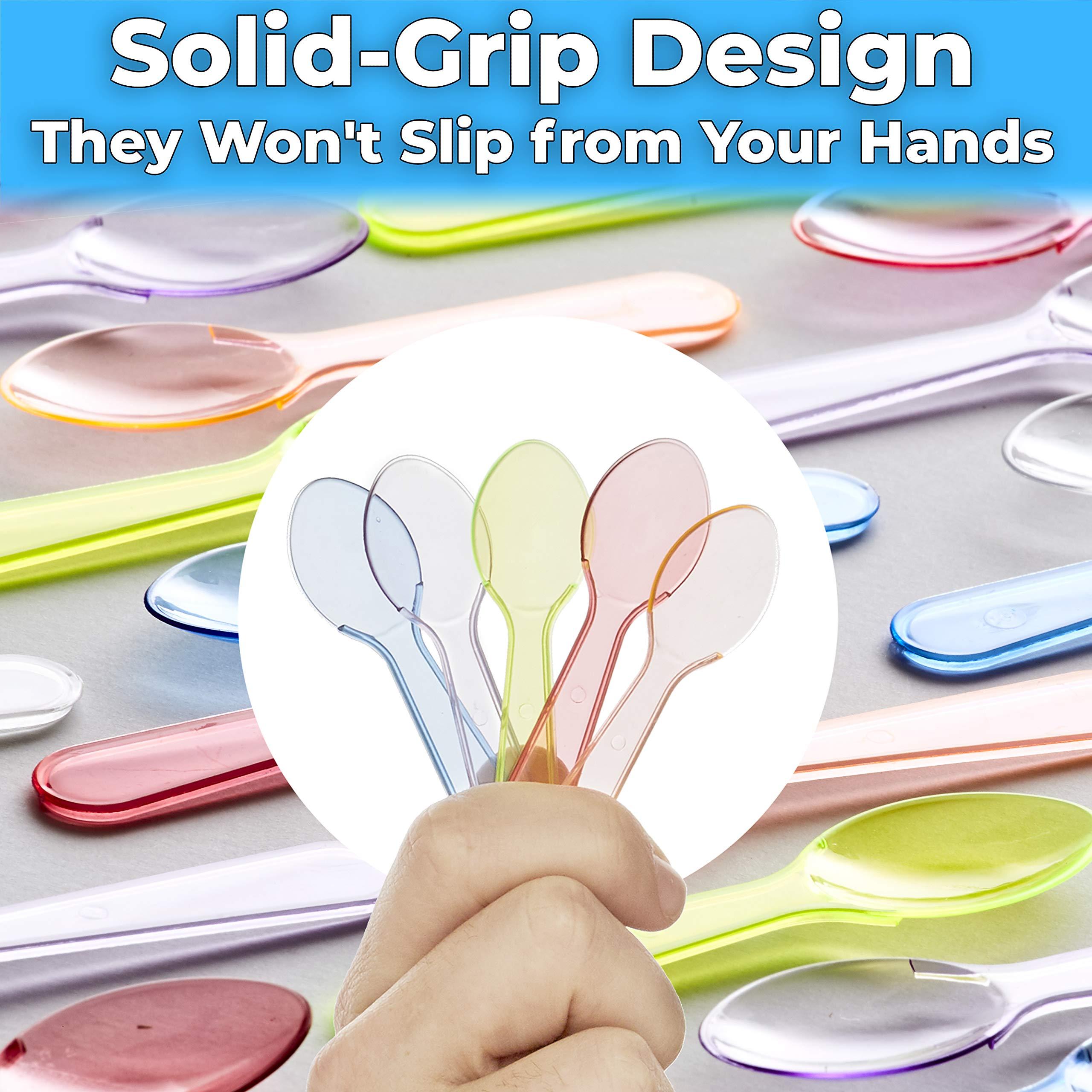 Avant Grub Extra Sturdy, BPA Free 1000ct Plastic Tasting Spoons. Disposable Mini Tasters for Small Sampling or Individual Portions of Ice Cream, Sauces and Appetizers. Great for Food Trucks, Parties and Events.