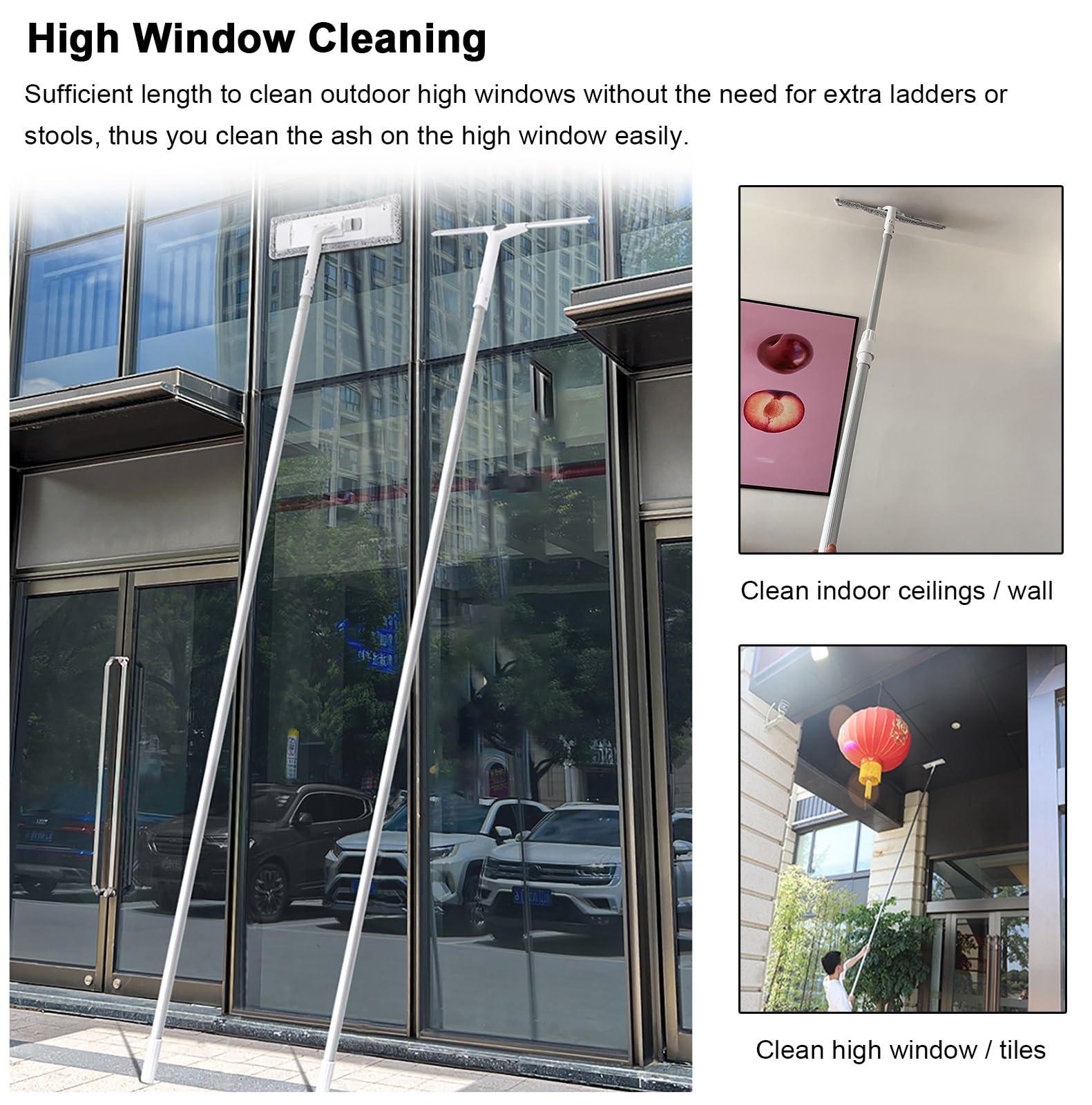 AMUFJJ AMUFJJ Extra Long Window Cleaning Pole, 16 20 25 Feet 30 35 40 FT Window Washing Kit for Malls/Apartment, Glass Cleaner Tool for Tiles/Shower Glass Doors(Length 7.7m/25.3ft)