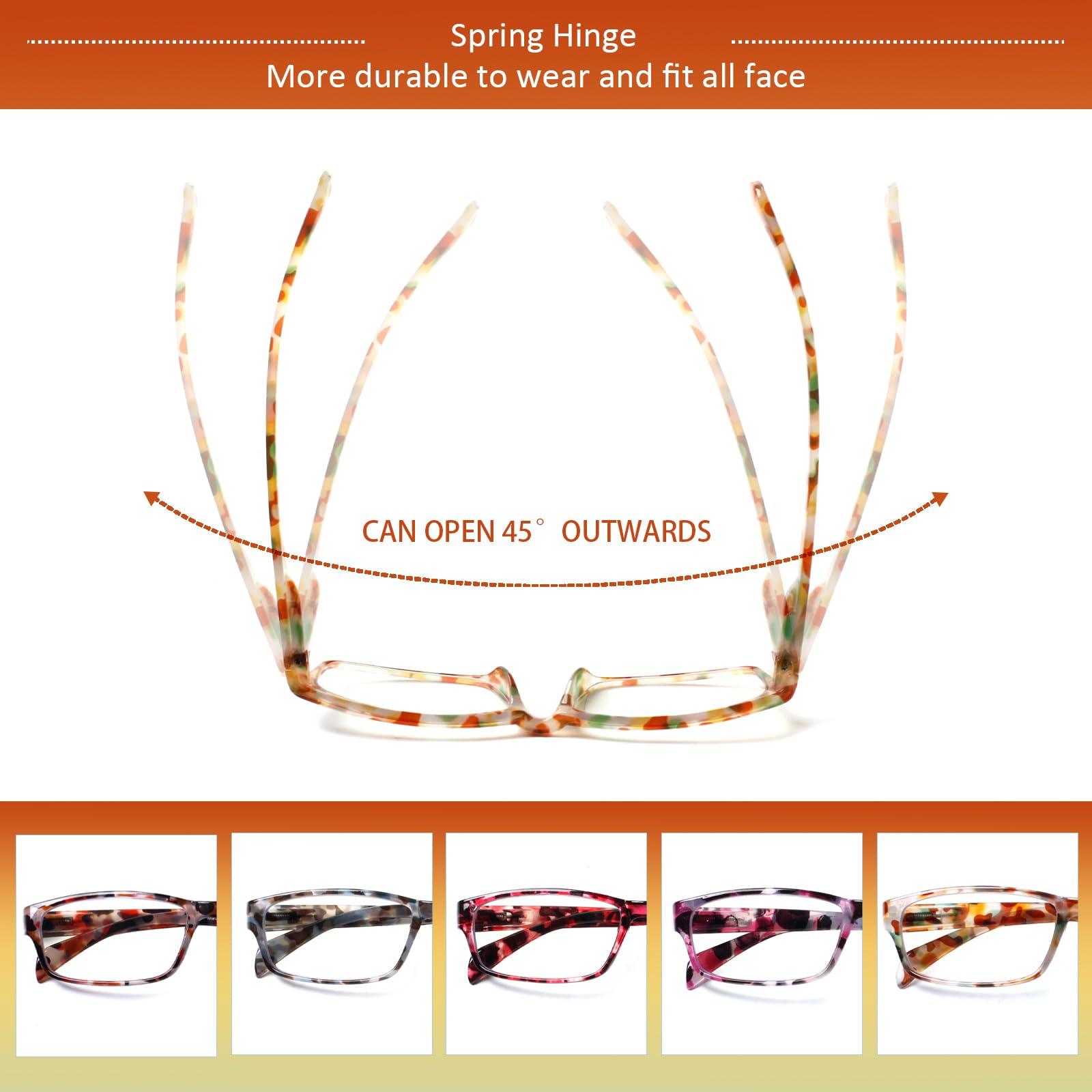 JOSCHOO JOSCHOO 6 Pack Reading Glasses for Women and Men Blue Light Blocking Spring Hinge Fashion Eyeglasses Readers for Women (Mix Color-7, 2.75)