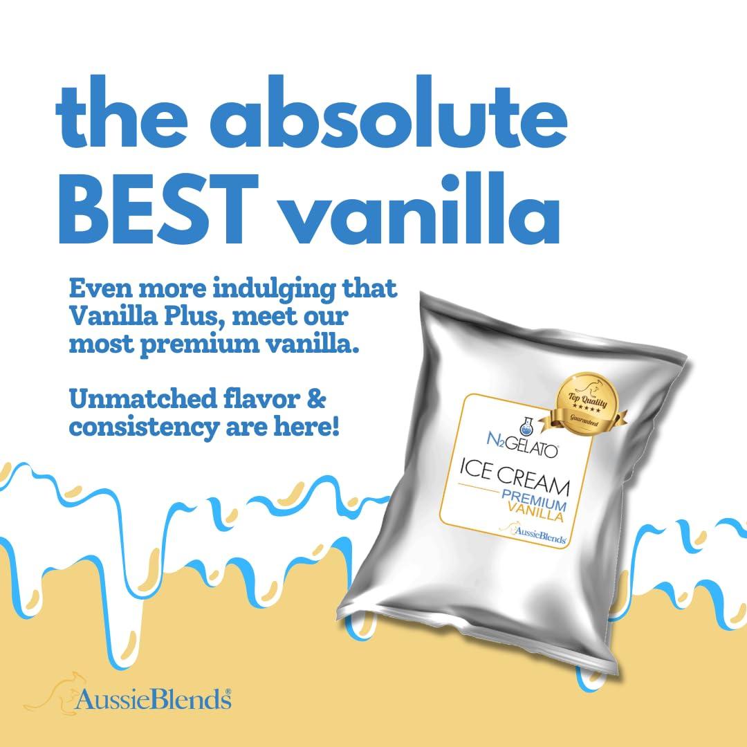 AussieBlends AussieBlends Premium Vanilla Ice Cream Mix For Soft Serve, Rolled Ice Cream, Gelato, Liquid Nitrogen Ice Cream, Hard Ice Cream, and Scooped Ice Cream, 8-Pack, Imported