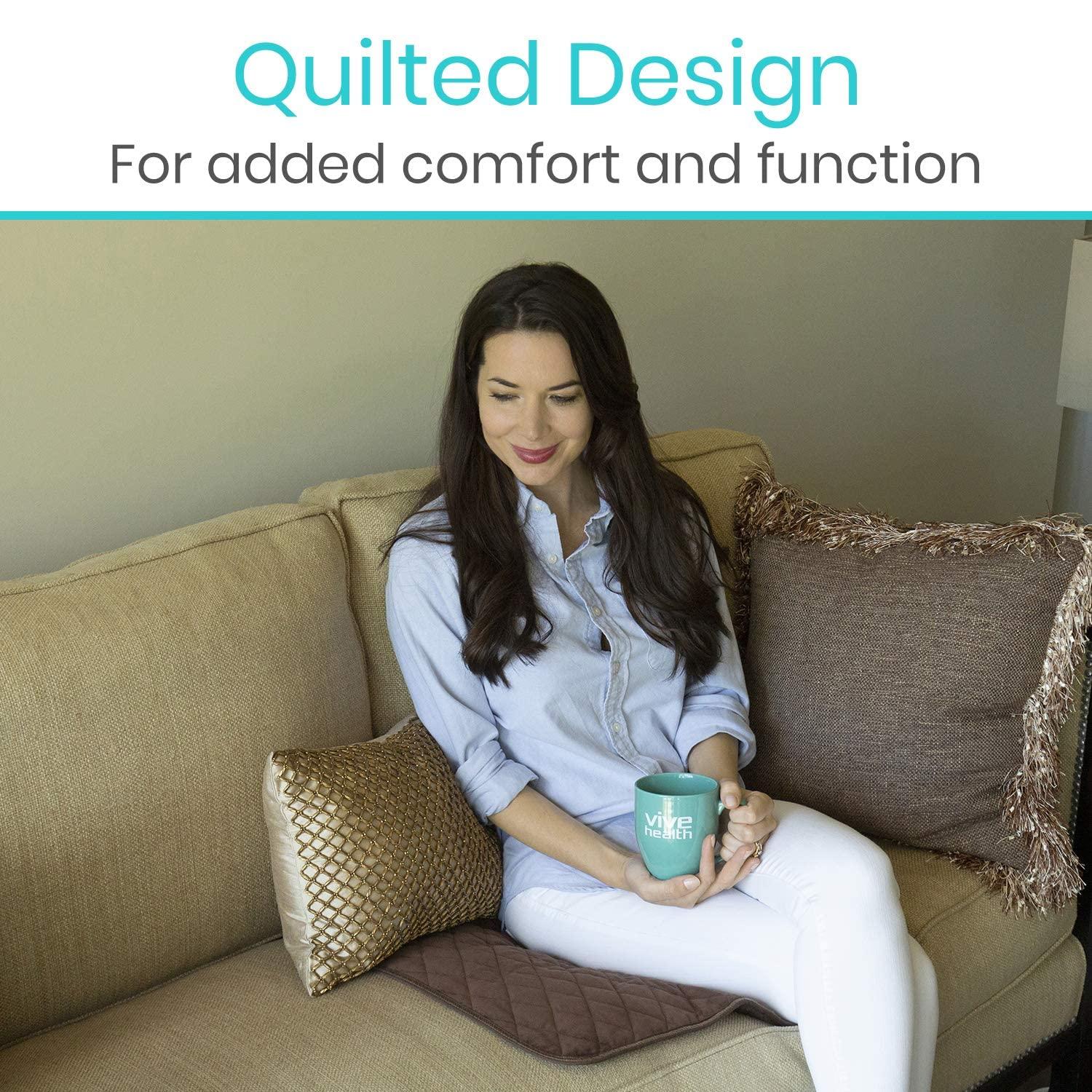 SURES Sures Waterproof Chair Pads for Incontinence (22\" x 21\") - Washable, Waterproof Seat Protector - Chair Protector Seat Cover - Absorbent Incontinence Pad for Bed, Seat Car Wheelchair & Recliner (Brown)