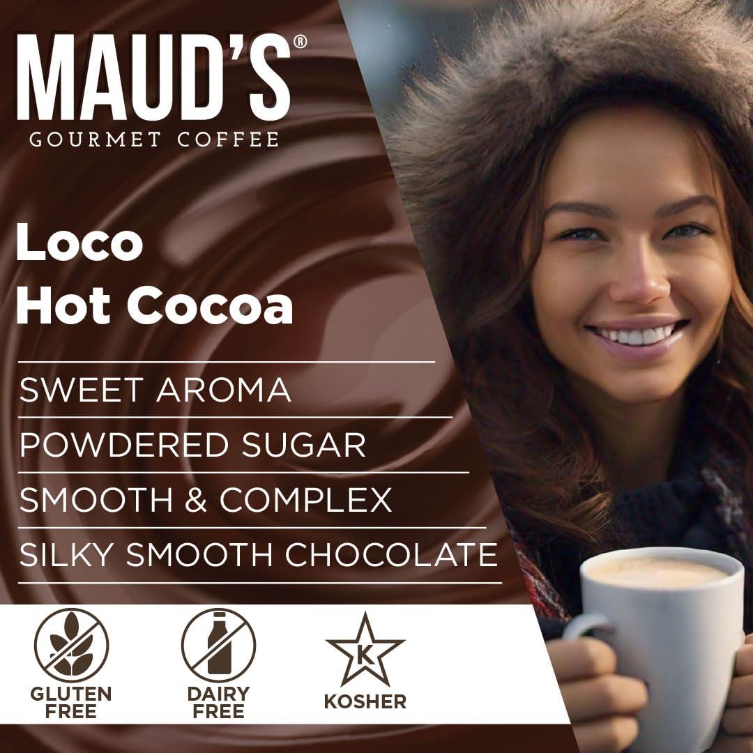 MAUD\'S Maud\'s Dark Hot Chocolate Instant Packets, 16ct - Loco Hot Cocoa Mix - Gluten free & Dairy Free Instant Hot Chocolate - Solar Energy Produced, On the Go Hot Chocolate Packets