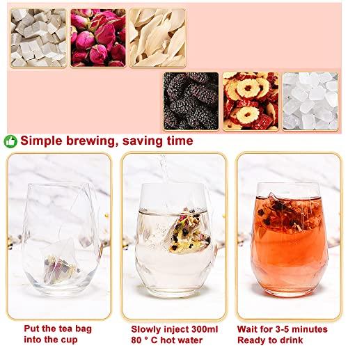 Plant Gift Plant Gift 50 Cups Mulberry Rose Tea Bag ( SANG SHEN MEI GUI CHA) 8.81oz (5g*50bags/250g) Poria cocos, Lily Natural Mixed Herbal Combination of Floral Tea