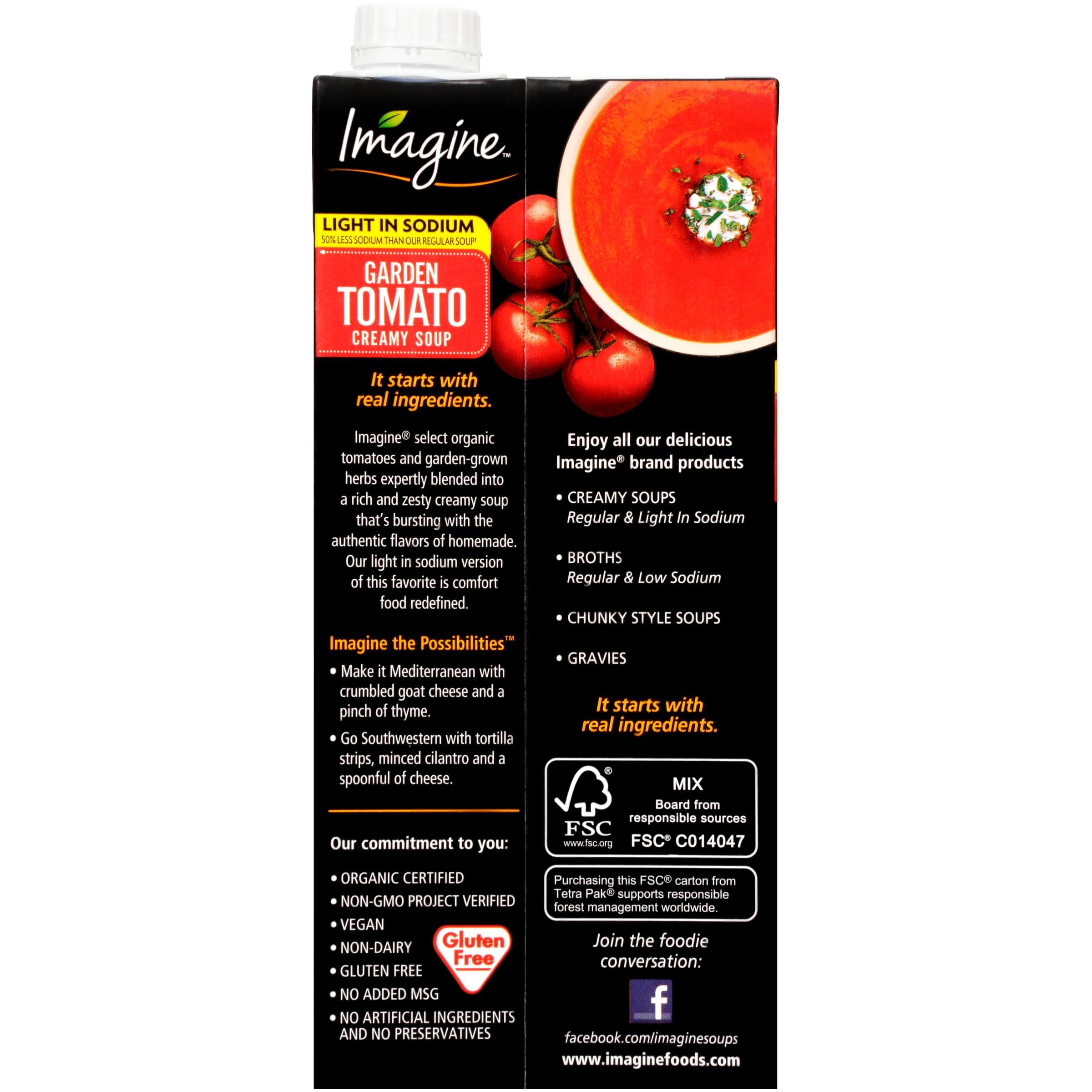 Imagine Imagine Organic Light in Sodium Garden Tomato Creamy Soup, 32 Fl Oz (Pack of 6)