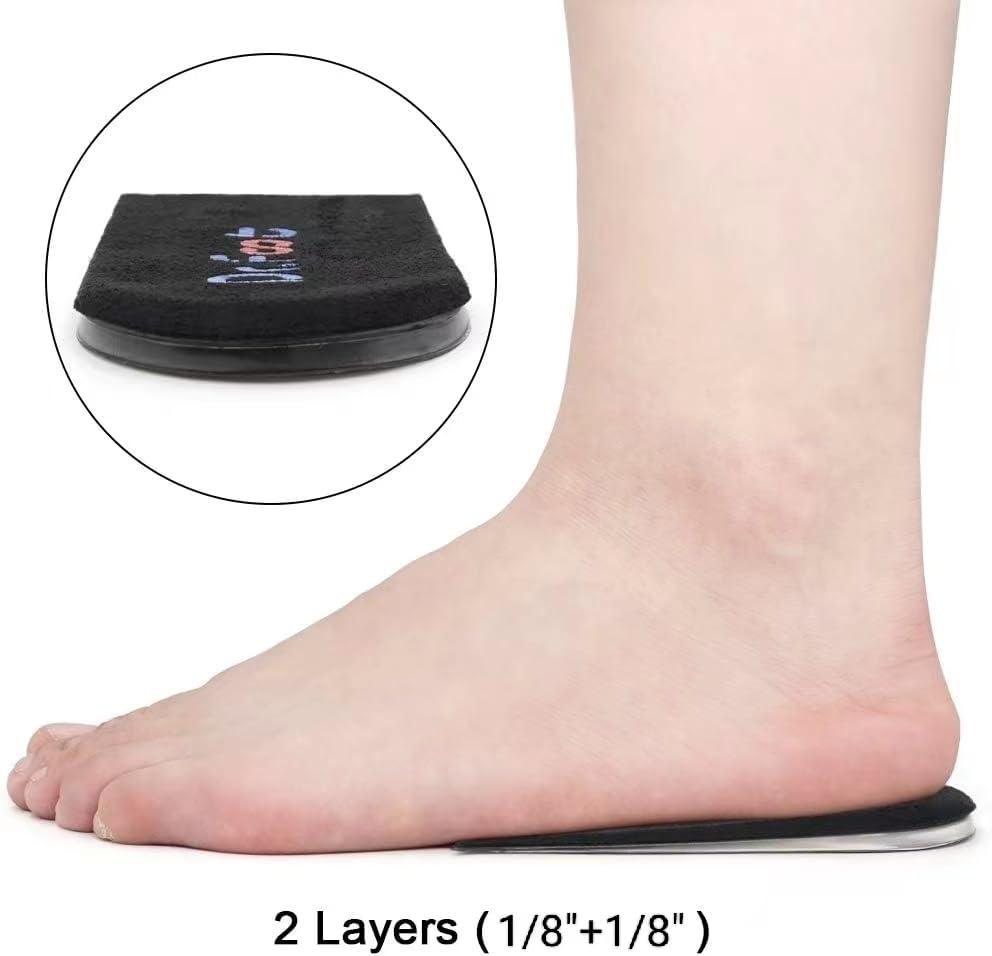 Dr.Foot Dr.Foot Adjustable Orthopedic Heel Lift Inserts, Height Increase Insole for Leg Length Discrepancies, Heel Spurs, Heel Pain, Sports Injuries, and Achilles tendonitis (Black, 2 Layers)