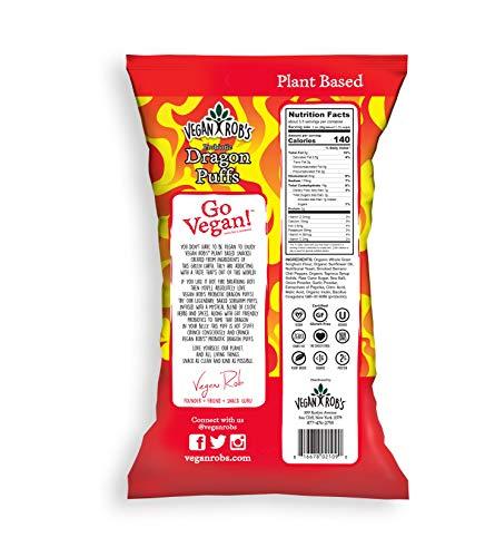 Vegan Rob's Vegan Rob's Puffs, Dragon | Made with Probiotics, Gluten-Free Snack, Plant Based, Vegan, Zero Trans Fats |3.5 Ounce (Pack of 12)
