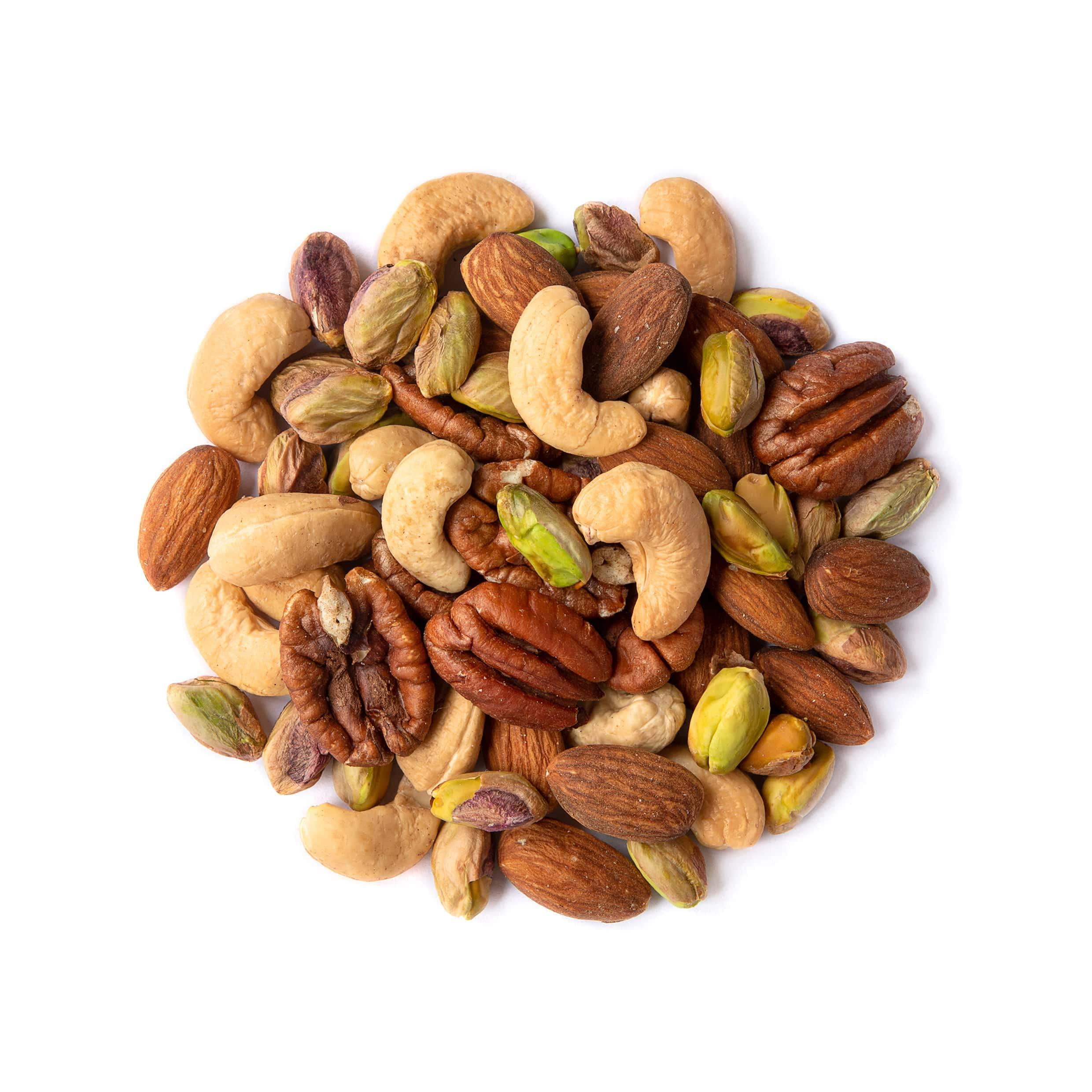 Food to Live Food to Live Premium Four Nuts Mix, 16 Pounds A Blend of Dry Roasted Pistachios, Almonds, Pecans, Cashews, and Almonds with Himalayan Salt, Protein Rich Trail Mix, Healthy Vegan Snack, No Oil Added
