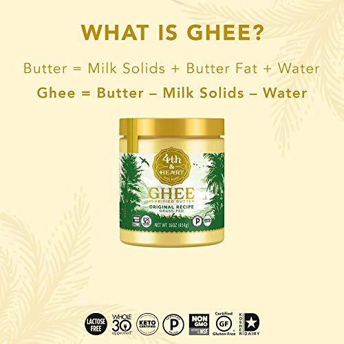 4th & Heart 4th & Heart Original Ghee Original Grass Fed Ghee Butter by , (2 x 16oz Jars), Keto, Pasture Raised, Non-GMO, Lactose and Casein Free, Certified Paleo, 32 Ounce (Pack of 2)