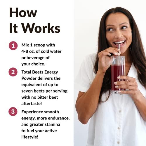Force Factor FORCE FACTOR Total Beets Energy Drink Mix 2-Pack, Superfood Beet Root Powder, Nitrates to Boost Energy, Support Circulation, Blood Flow, Nitric Oxide and Stamina, Heart Health Supplement, 60 Servings