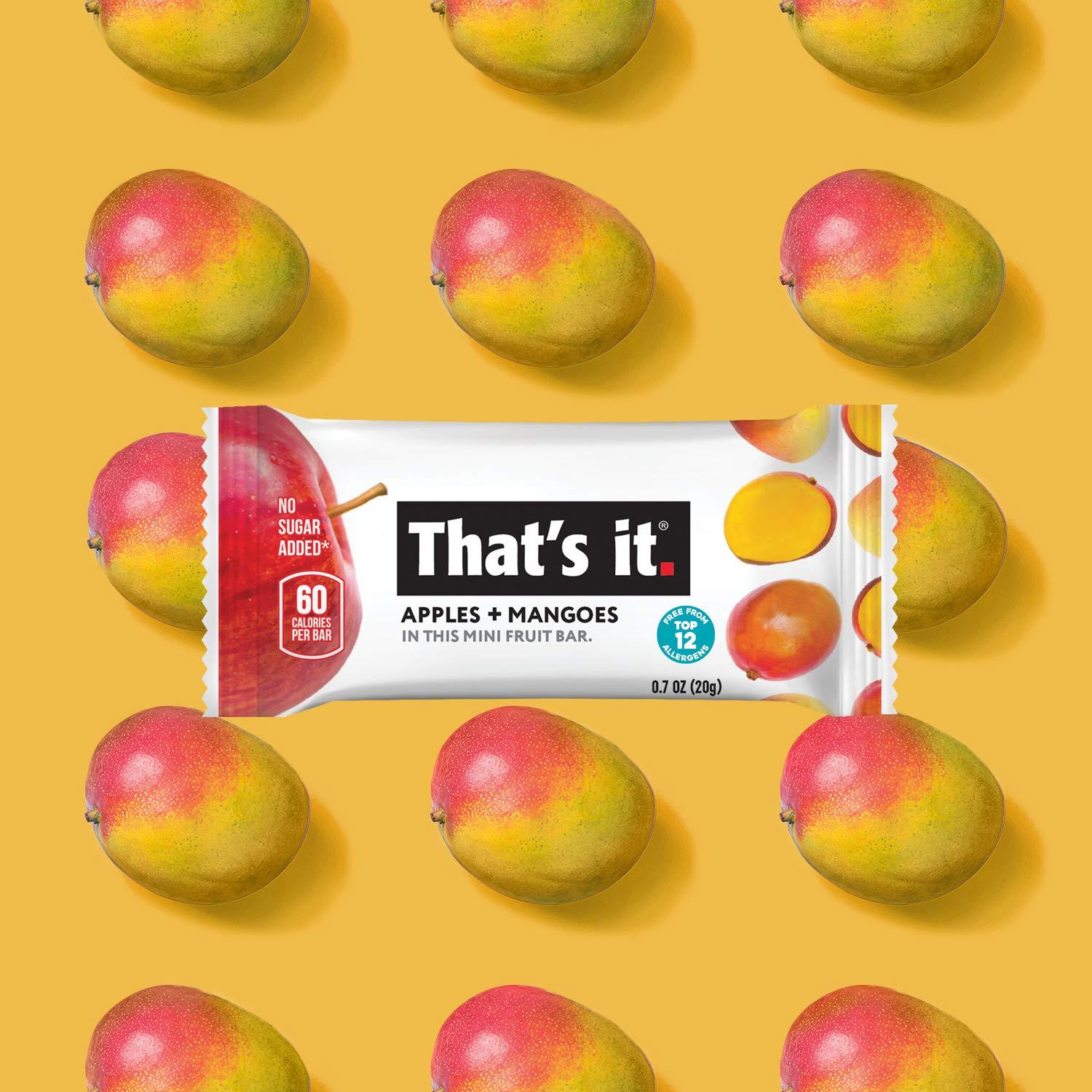 That's it. That's it. Mini Fruit Bars Variety (20 Pack) No Sugar Added, Plant-Based, Vegan & Gluten Free, Breakfast Bar, Paleo, for Children & Adults, Non GMO, Fiber