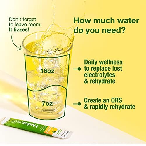 Hydralyte Hydralyte Electrolytes Plus Energy - Lemon Lime Low Sugar Rapid Rehydration Powder with Caffeine - Lightly Sparkling Electrolyte Powder for Sports Performance and Recovery (8oz Serving, 20 Count)