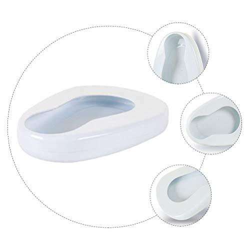 HEALLILY HEALLILY Portable Bedpans for Women Men Elderly Enamel Bed Bound Urinal Bedridden Patient Home Bed Pan Emergency Device (White)