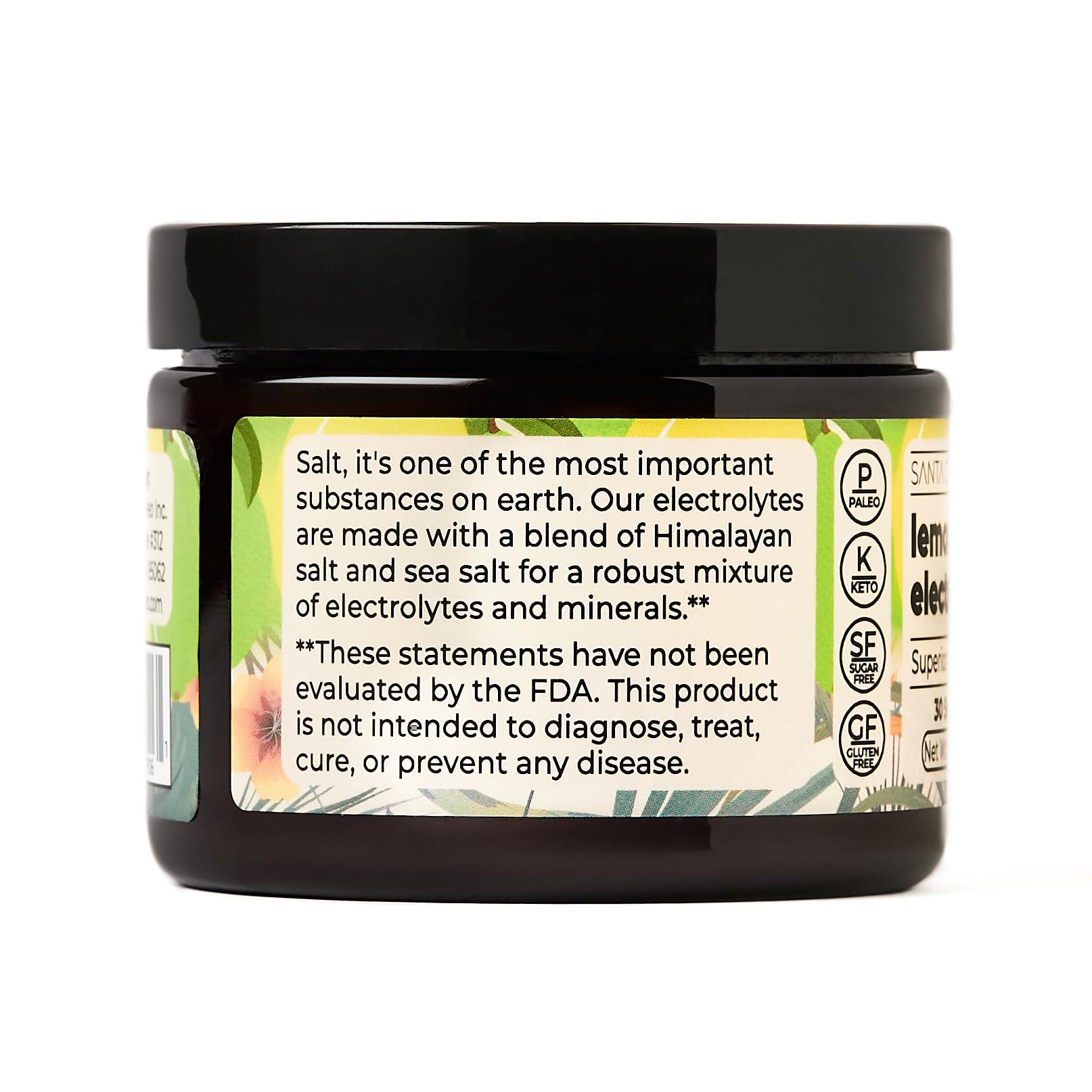 Santa Cruz Paleo Santa Cruz Paleo Electrolyte Powder Lemon Lime with Himalayan & Sea Salt, Magnesium, Potassium, Sugar-Free, 30 Servings