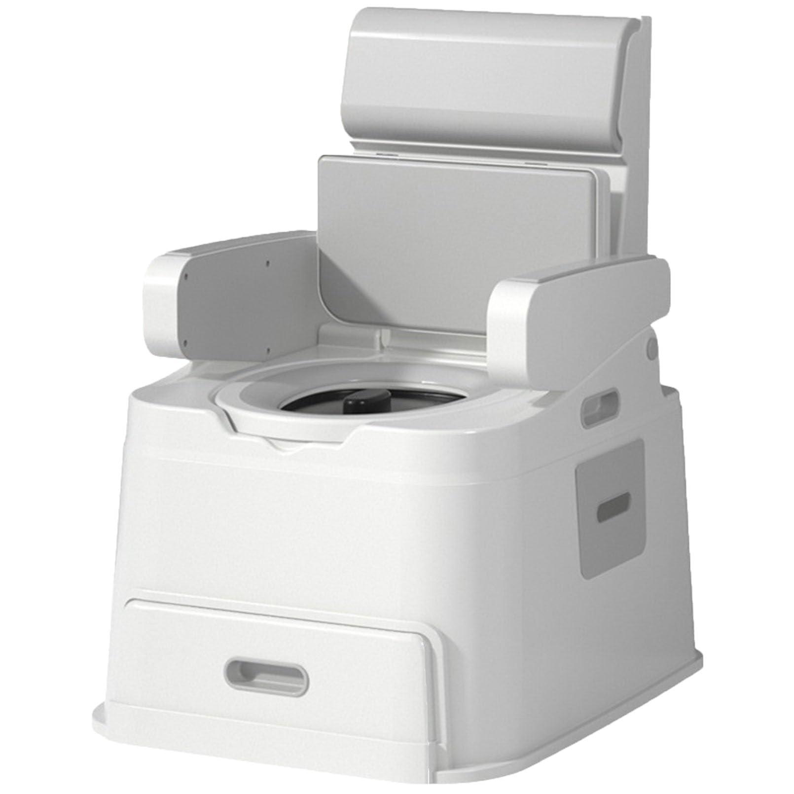 JATIBOSH Bedside Commode, Portable Toilet for Adults, Toilet Seat with Armrests, Non-Slip, Anti-Odor, Suitable for Disabled and Elderly, PP Material, Easy to Clean, Waterproof, Commode Toilet Chair