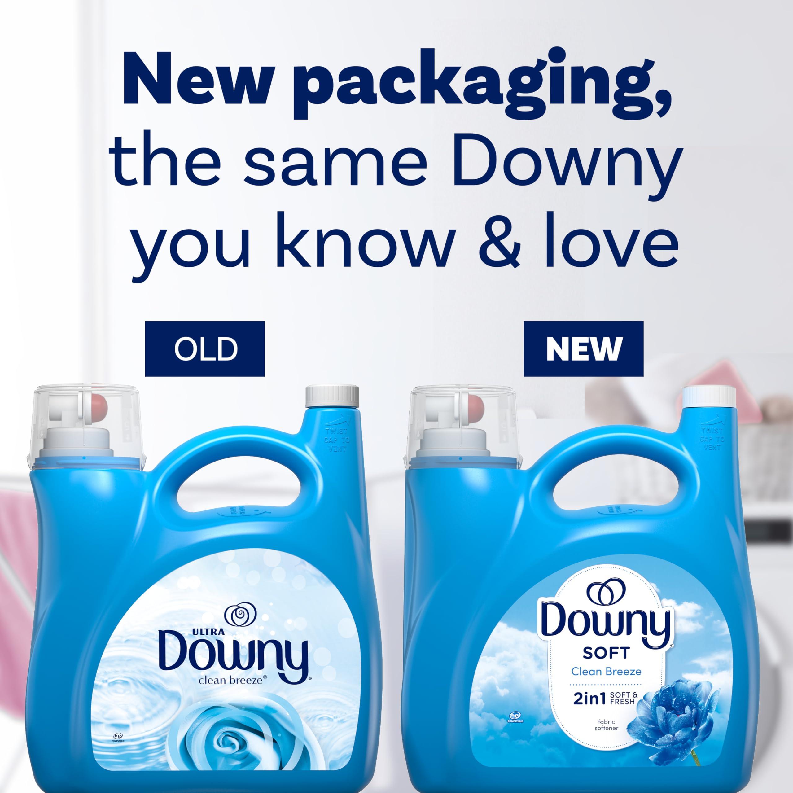 Downy Downy Fabric Softener Liquid, Clean Breeze Scent, 140 fl oz, 190 Loads