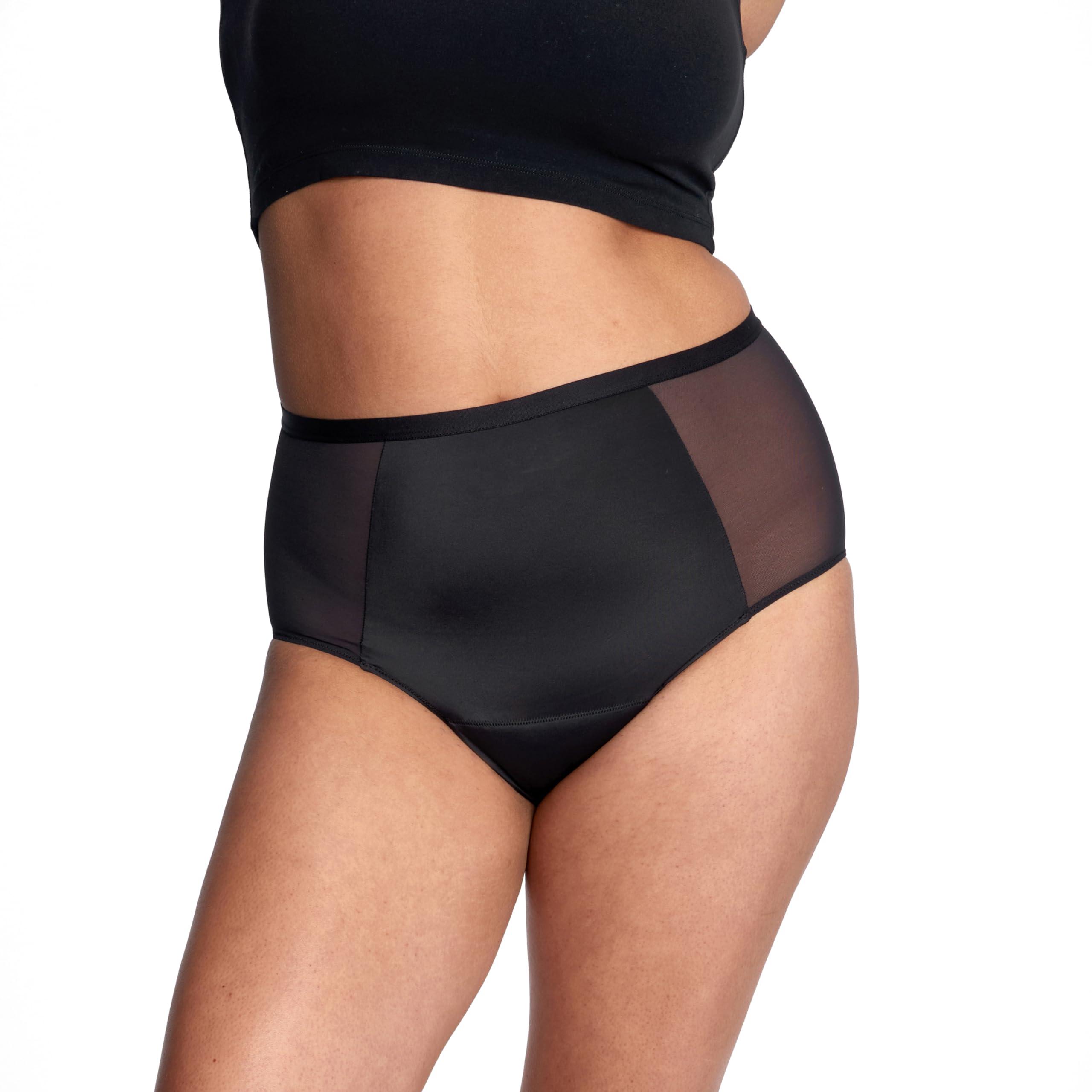 THINX Thinx Period Underwear, Comfort-Stretch Hi-Waist, Holds Up to 12 Tampons, FSA HSA Approved Period Panties, All-Day Absorbency Menstrual Underwear for Women, Leakproof & Reusable, Black, S