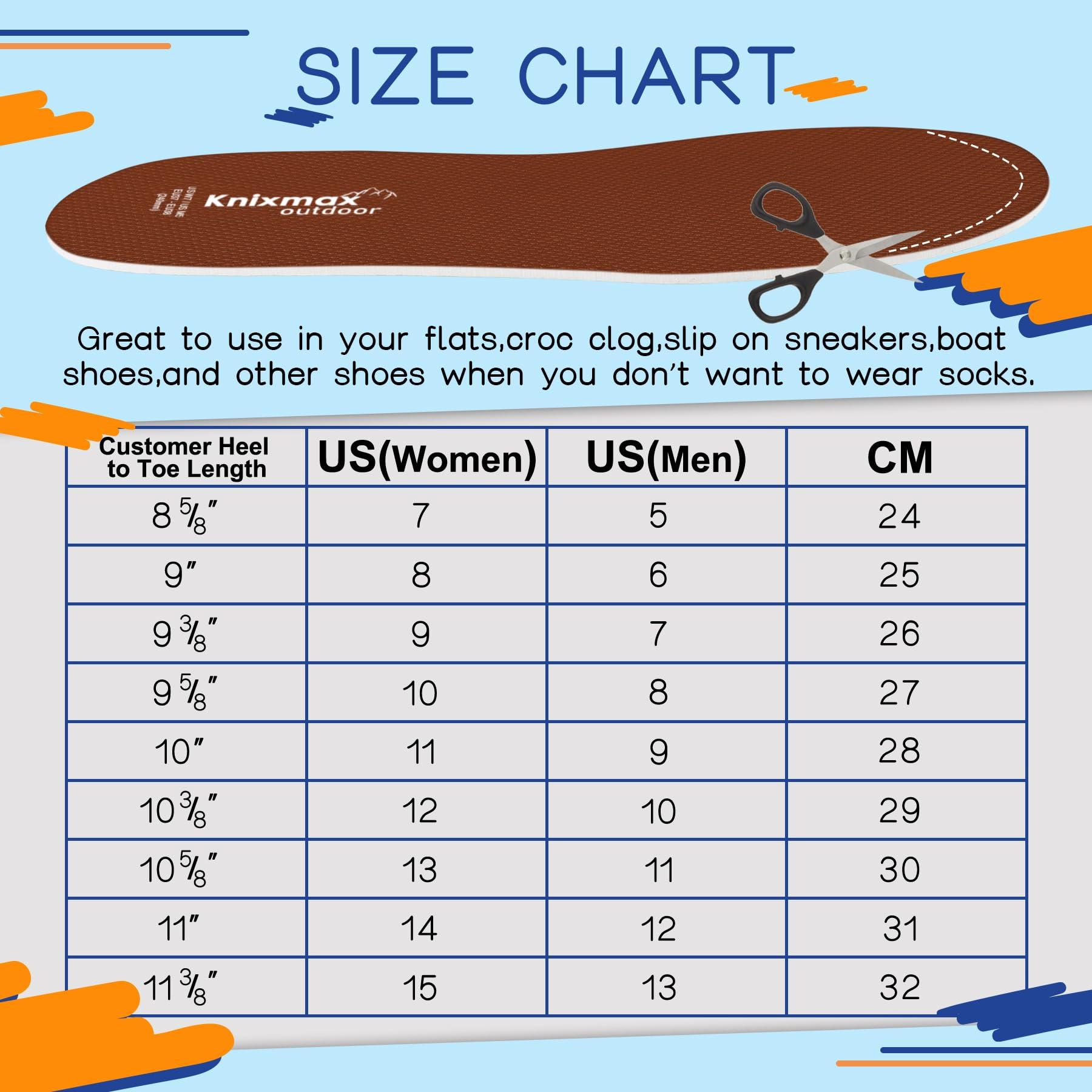 Knixmax Outdoor 3 Pair Insoles for Clogs Garden Shoes, Ultra-Thin Shoe Insoles for Women Men Comfort Inserts Work Nurse Shoes, Chef Shoes, Barefoot Breathable Liners Insert Clogs Pads Light Brown Size 12