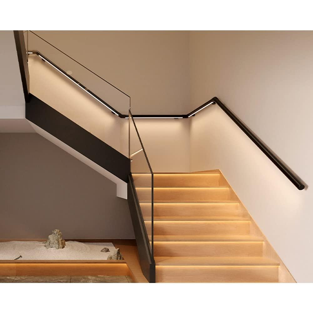 liu san xiao LED Aluminum Handrail Grab Bar Kit - Stairs Railing with Light - for Outdoor Decks and Indoor Stairs (Color : Natural, Size : 19.7\"/0.5m)