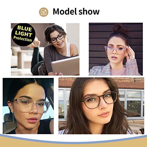 Dollger Dollger Blue Light Blocking Glasses Women Men Square Nerd Eyeglasses Frame Lightweight Computer Glasses Pink
